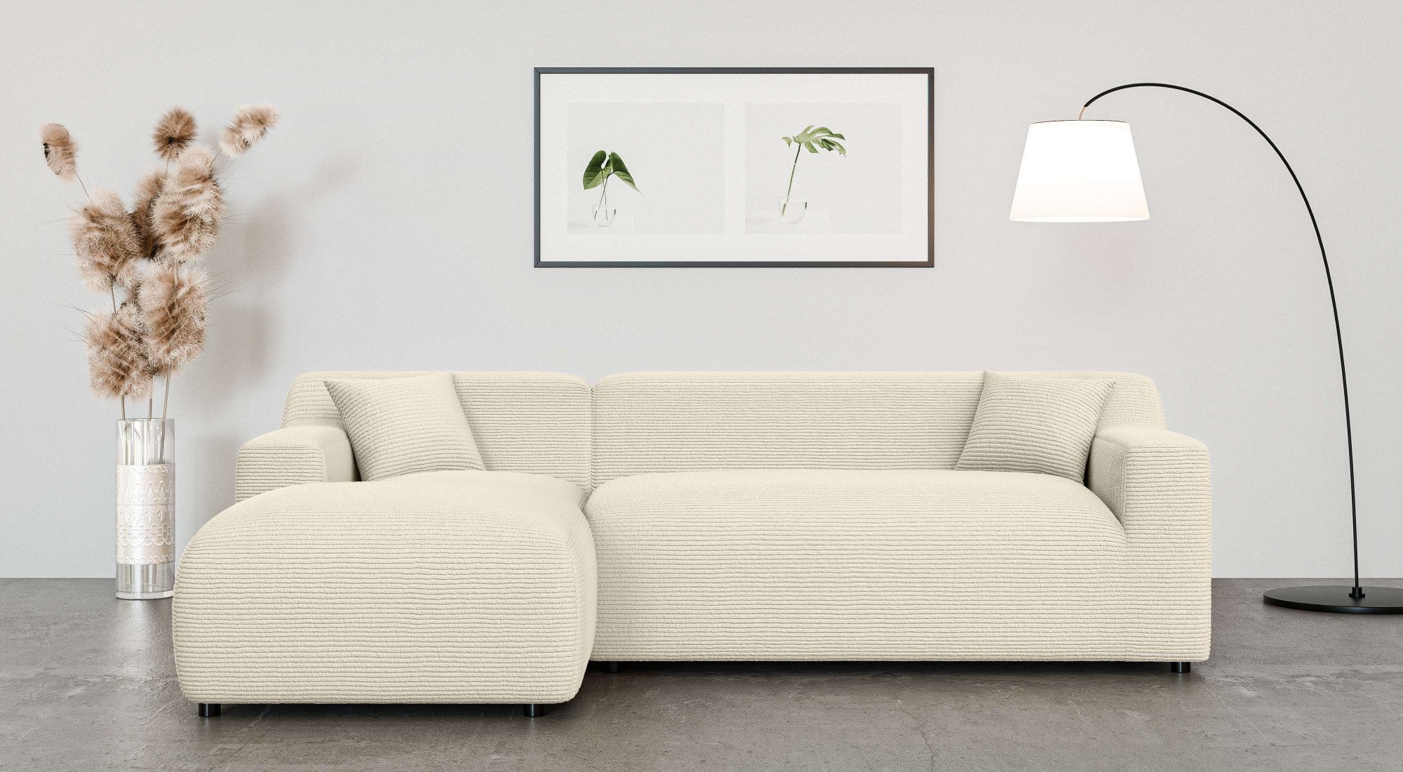 Home affaire Hoekbank LILLIANA designsofa, L-vorm met recamiere rechts/links bestelbaar