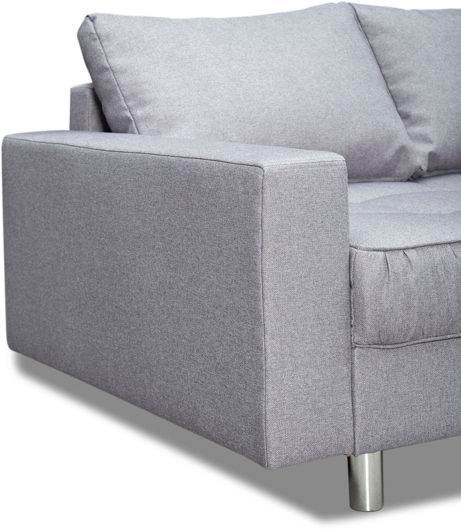 COLLECTION AB Hoekbank Cannes L-vorm met hocker, inclusief slaapfunctie