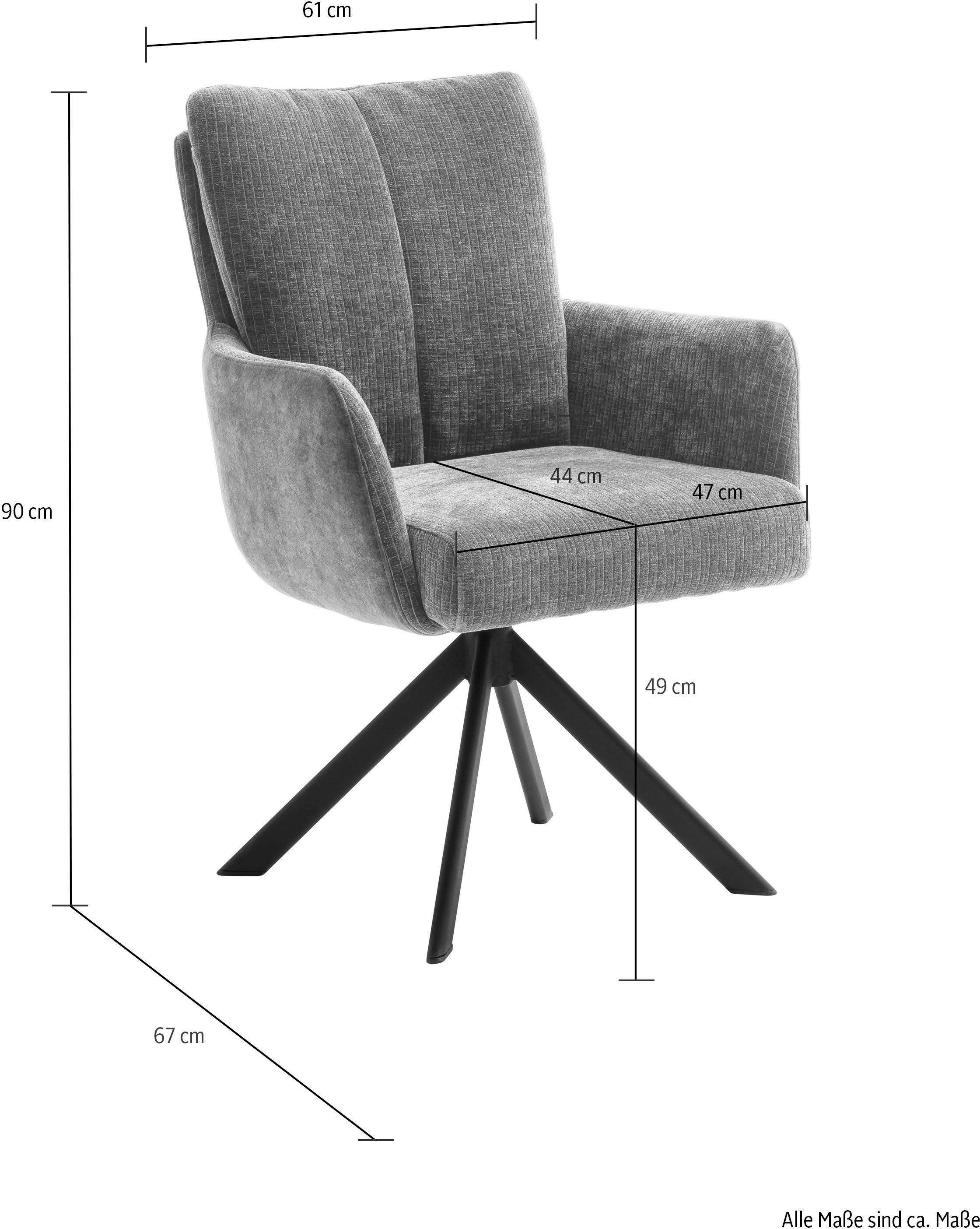 MCA furniture Eetkamerstoel MALIA (set, 2 stuks), 360° draaibaar, pocketvering, zithoogte ca. 49 cm