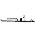 wall-art wandfolie xxl stad skyline hannover 120 cm (1 stuk) zwart
