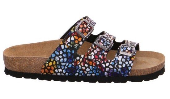 Rohde Slippers Alba , zomerschoenen, slippers, pantoffels met kleurrijke print, g-breedte = breed