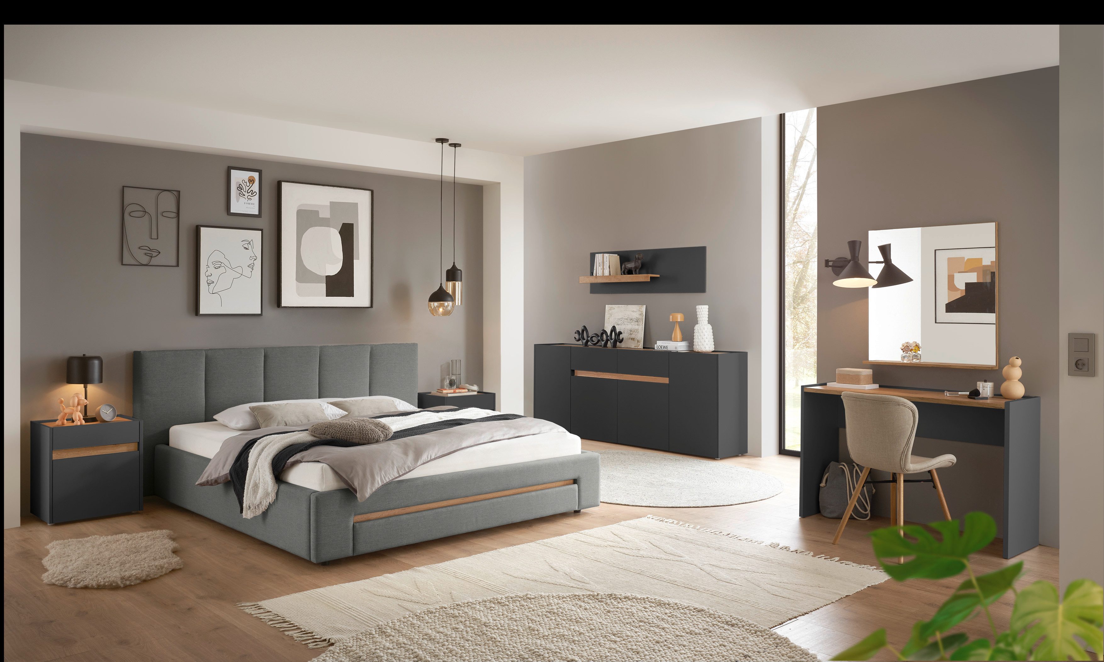 INOSIGN Gestoffeerd bed CiTY/GiRON, bedframe met bedlade, gestoffeerd opbergbed met hondenbed of opberglade, bekleding van corduroy of linnenlook