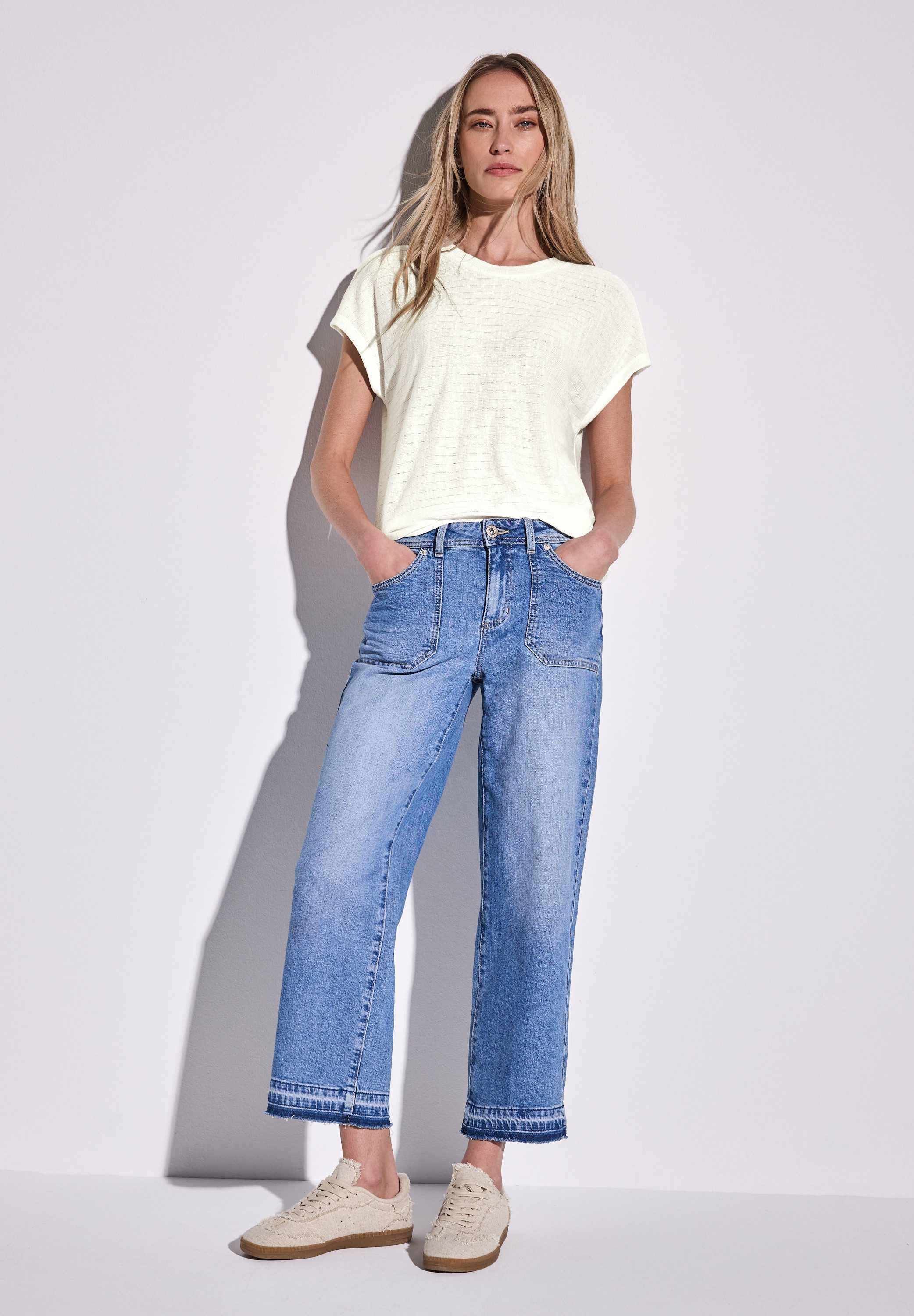 STREET ONE T-shirt met streepstructuur