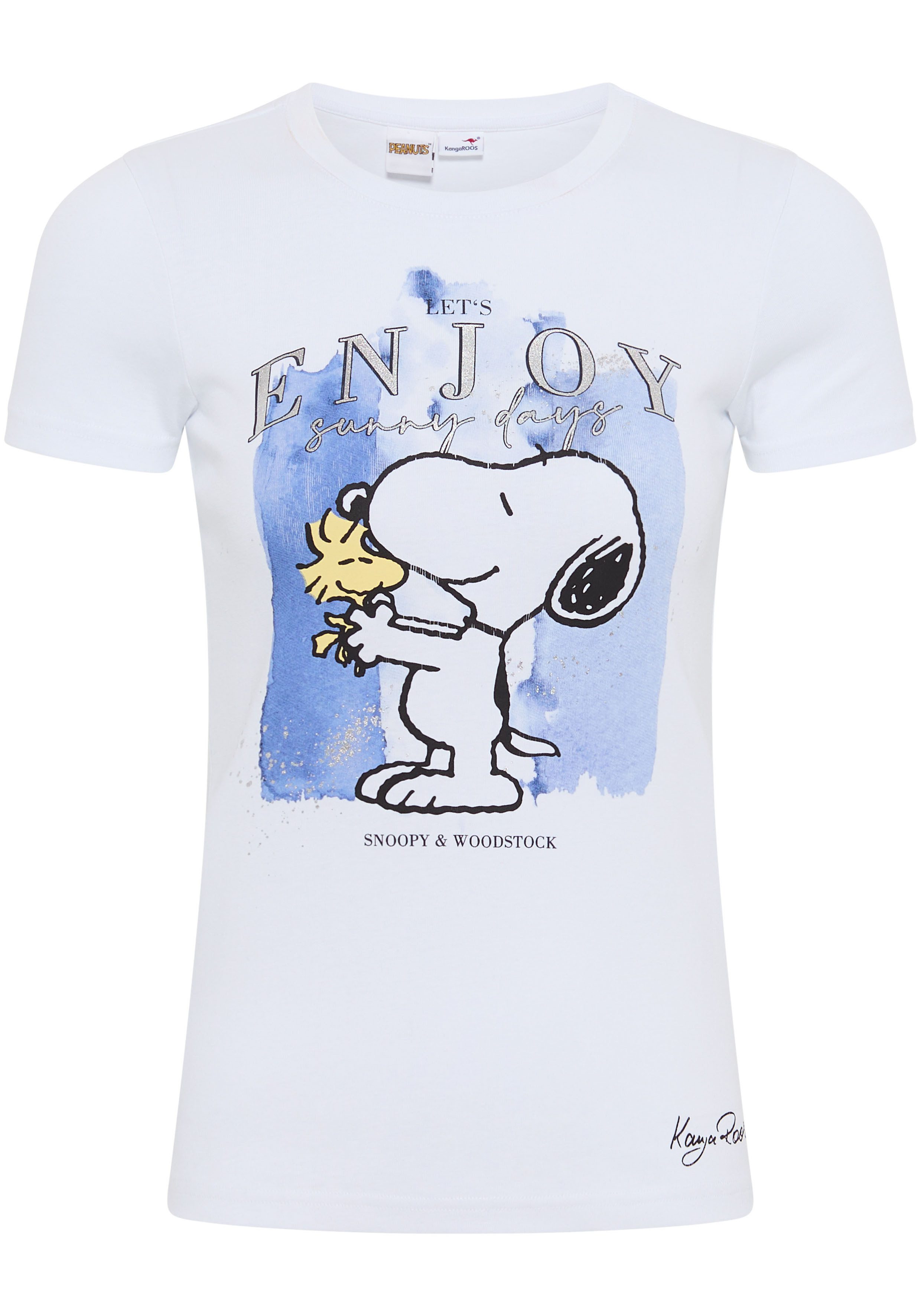KangaROOS Shirt met korte mouwen met originele snoopy print in licentie