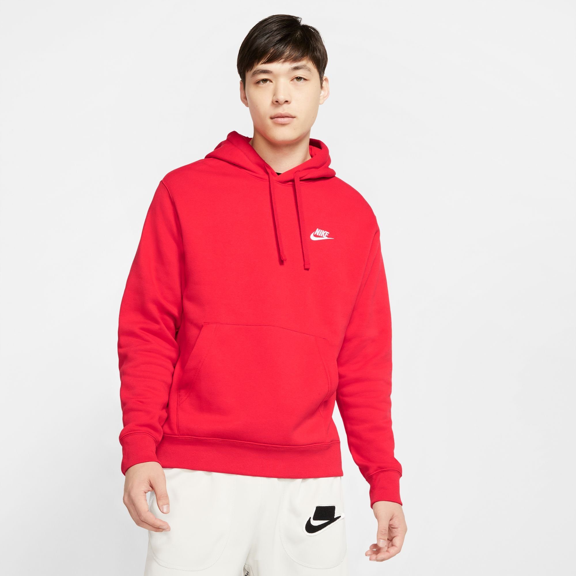 Nike Sportswear Hoodie CLUB FLEECE PULLOVER HOODIE heren hoodies maat M rood