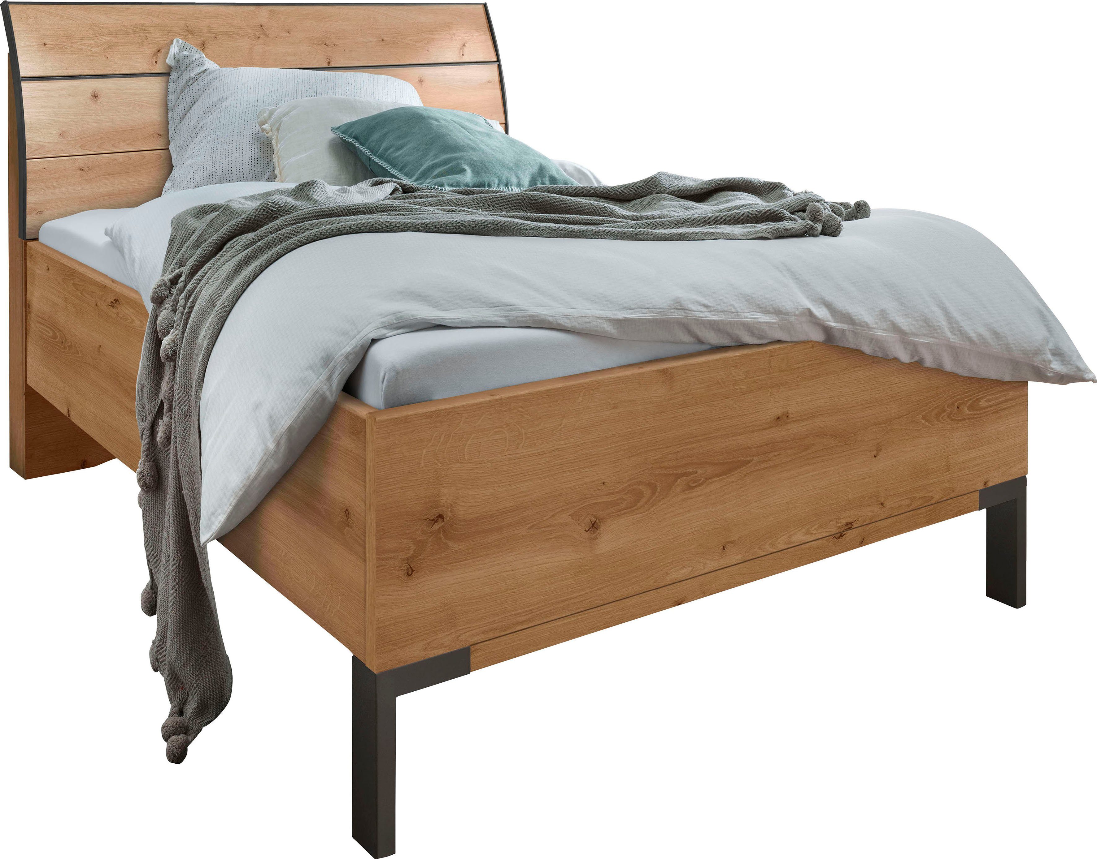 WIEMANN Futonbed Monaco, 4-voudig in hoogte verstelbaar met stijlvol houten hoofdbord, made in germany