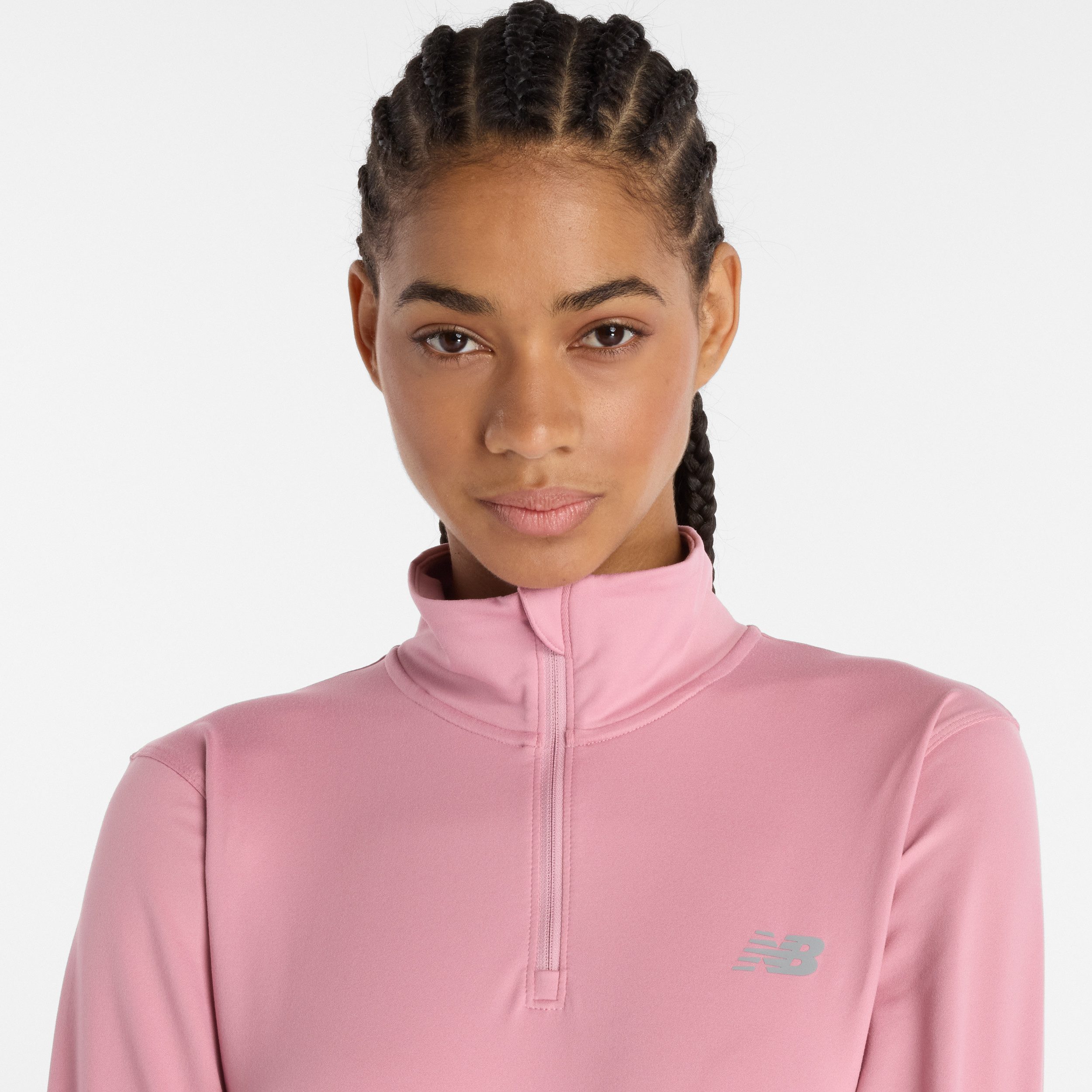New Balance Runningshirt Sport Essentialspace Dye Quarter Zip PINK TAFFY