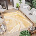 carpet city vloerkleed outdoor 710 geschikt voor binnen en buiten, abstract, woonkamer, balkon, terras geel