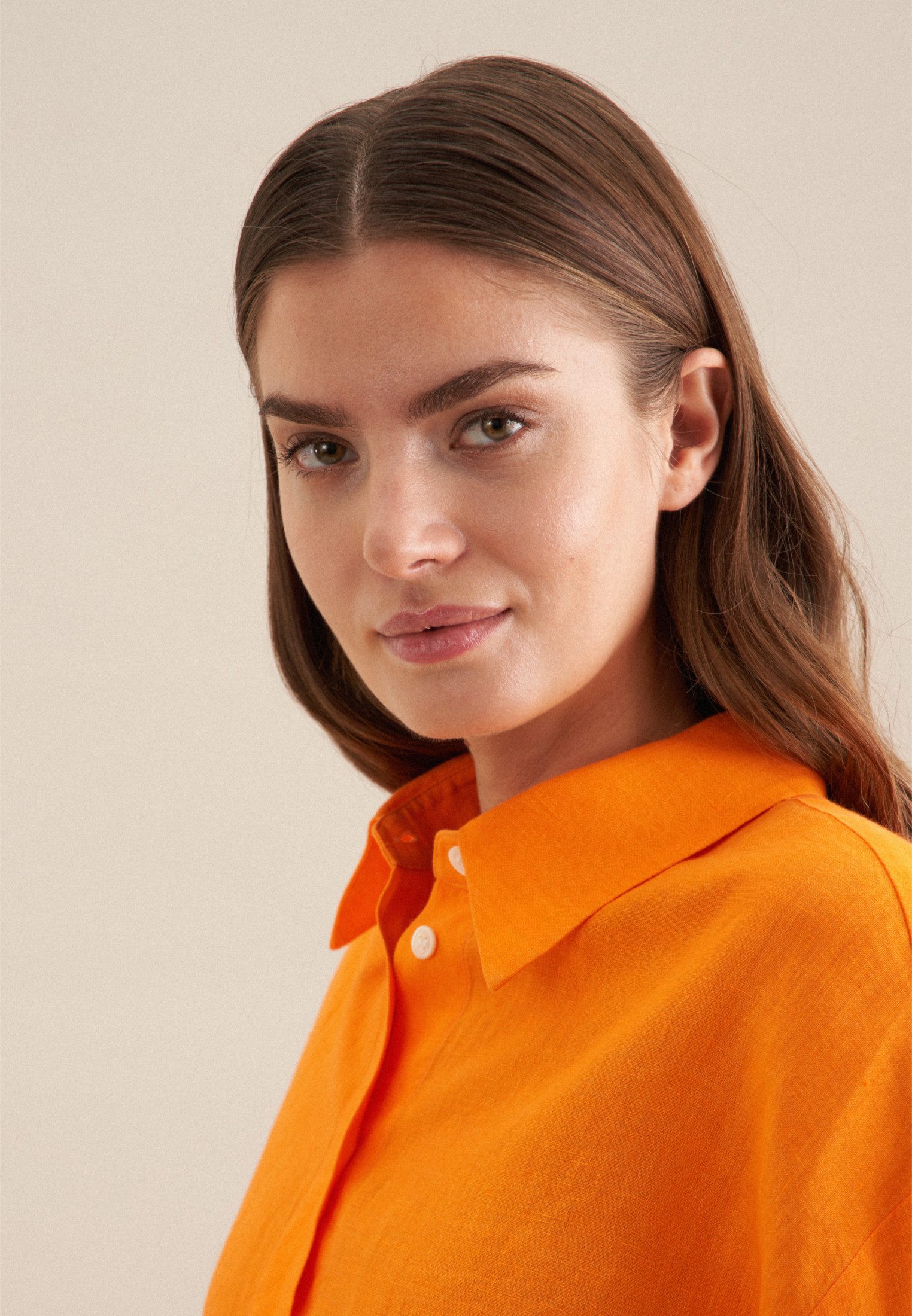 seidensticker Lange blouse Zwarte roos Lange mouwen kraag uni