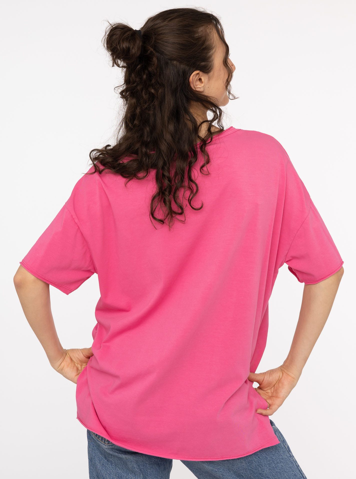 Zwillingsherz Shirt met korte mouwen Oversized shirt met stempeldruk "Moin"