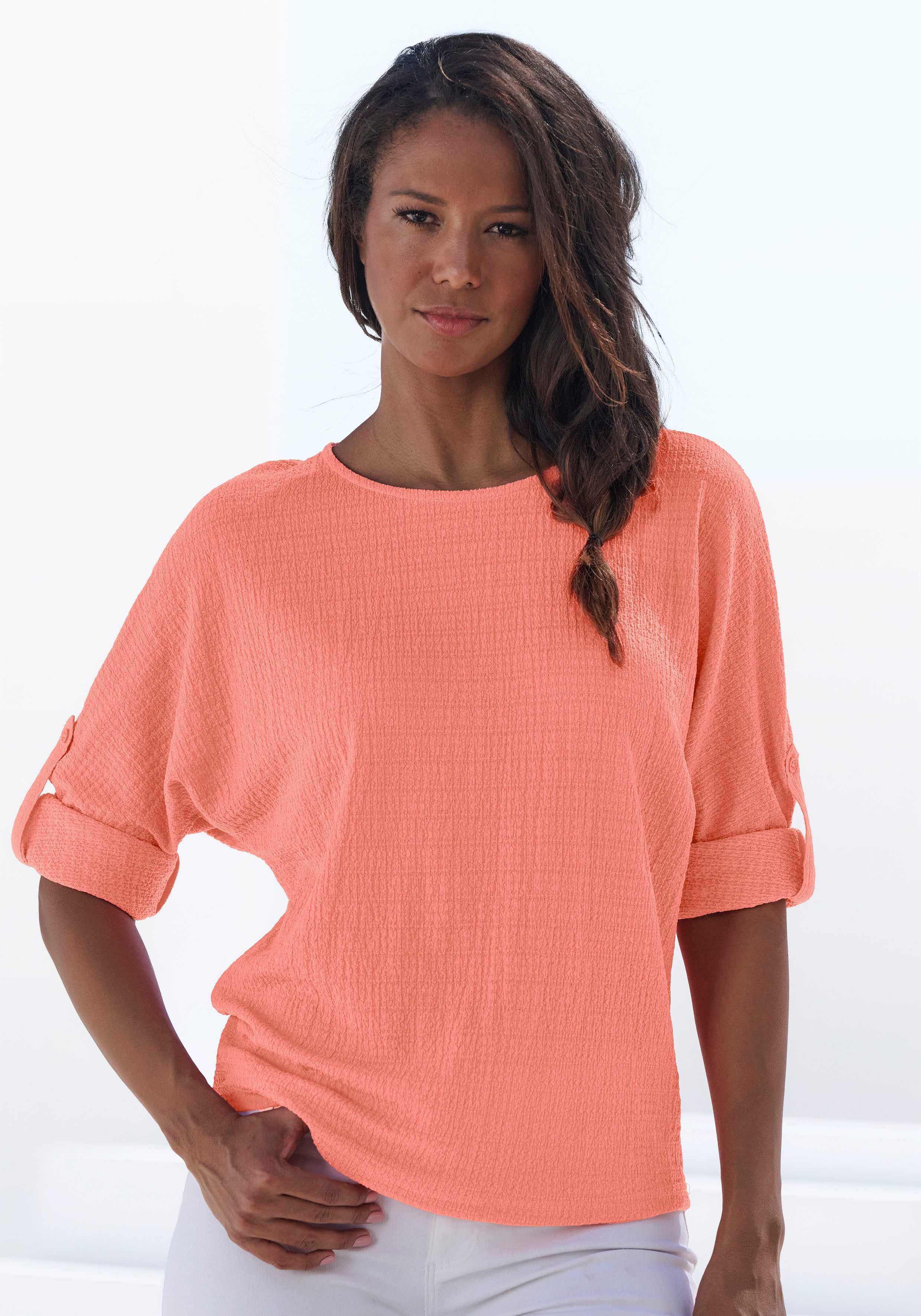 Vivance 2-in-1-shirt Om op te rollen van kreukvrije crêpe-kwaliteit