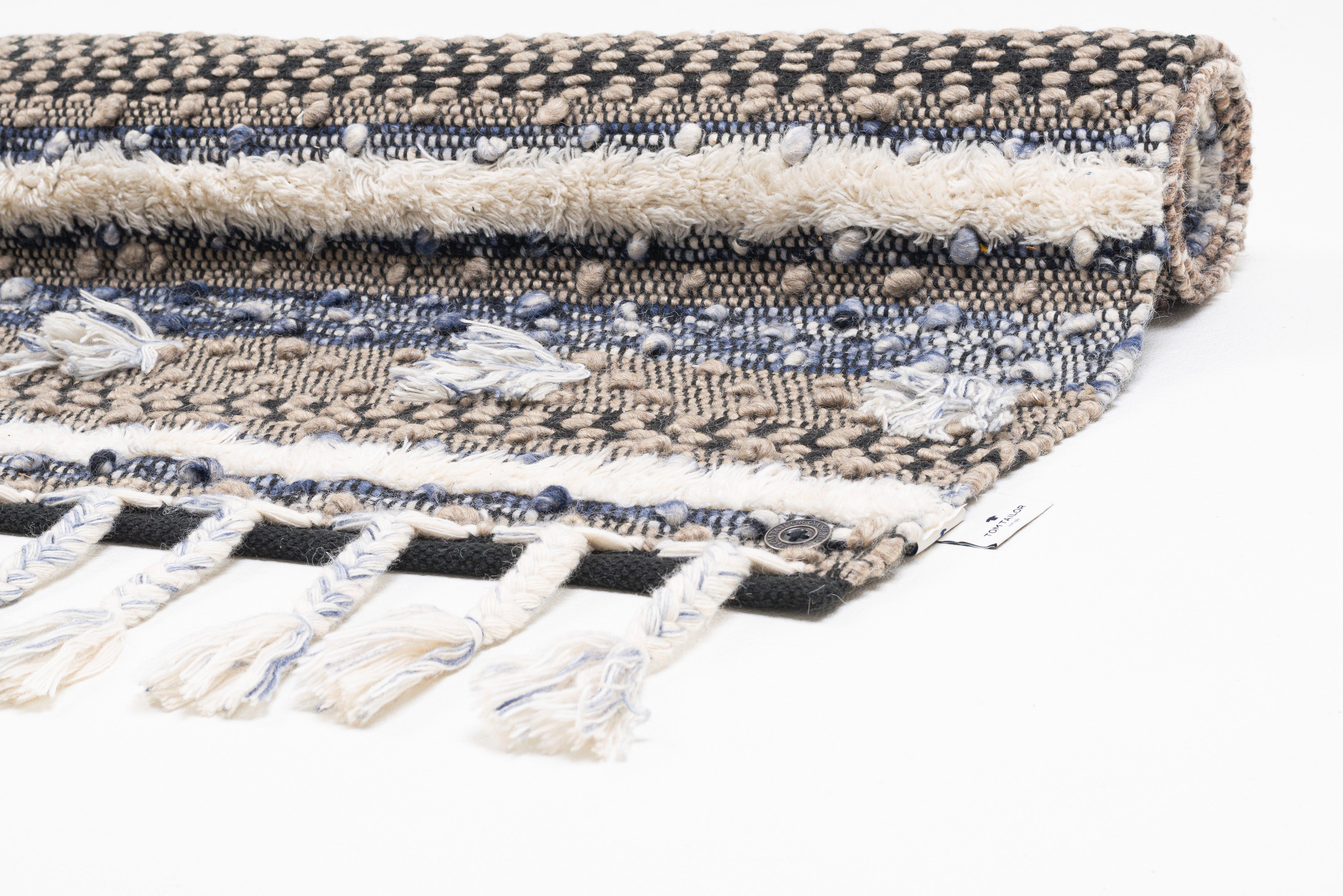 TOM TAILOR HOME Wollen kleed Vintage Funky Nature zuivere wol, met de hand geweven, met franje