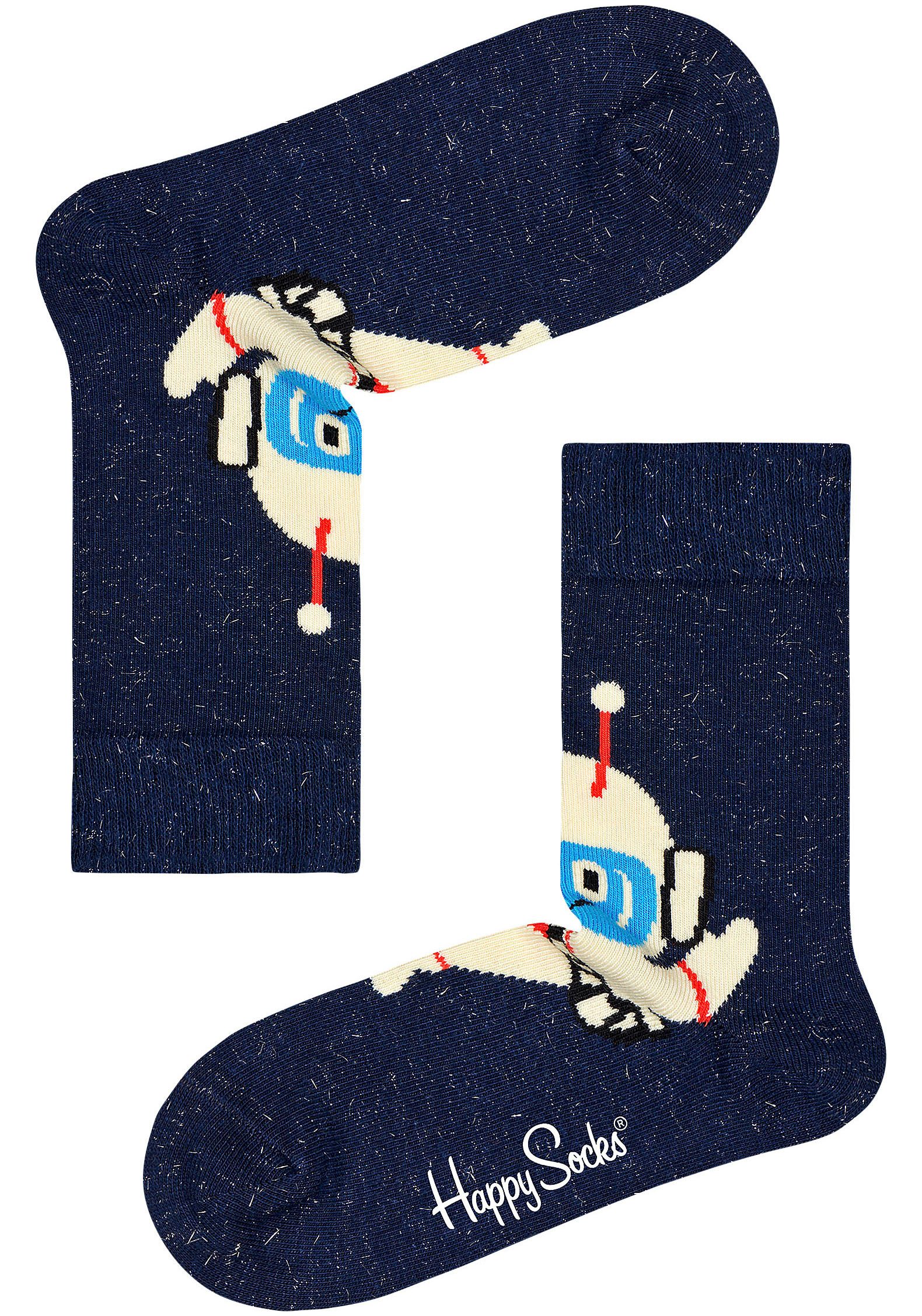 Happy Socks Lange sokken met speelse robotmotieven (Set van 3)