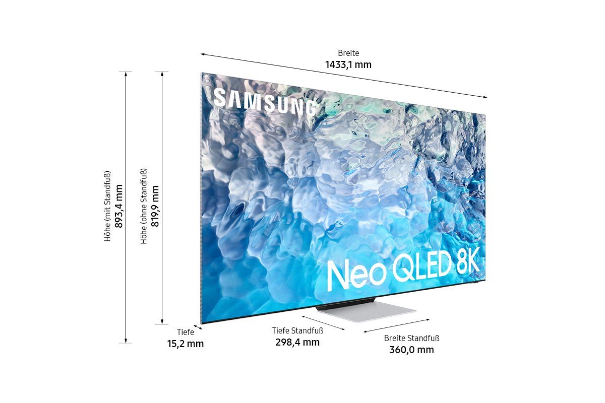 Samsung QLED-TV 65" Neo QLED 8K QN900B (2022), 163 cm / 65", 8K, Smart TV, Quantum Matrix Technology Pro met Neural Quantum 8K, HDR 3000