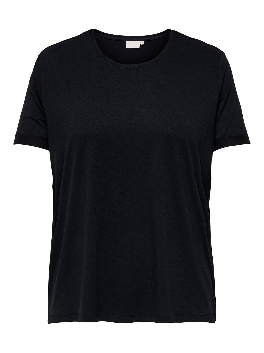 ONLY CARMAKOMA Shirt met korte mouwen CARMOSTER S/S FOLD UP TOP JRS NOOS