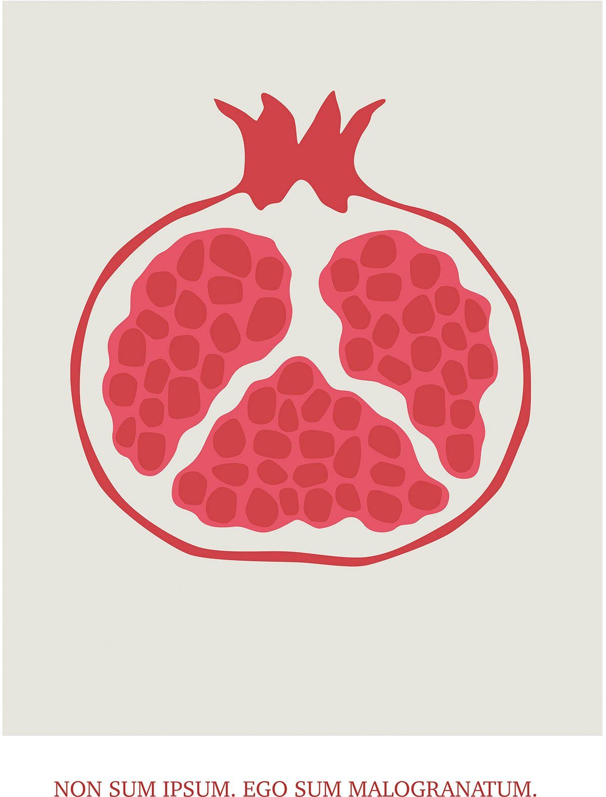 Komar Wanddecoratie Cultivated Pomegranate Wanddecoratie - zonder lijst (1 stuk) foto schilderijen rood