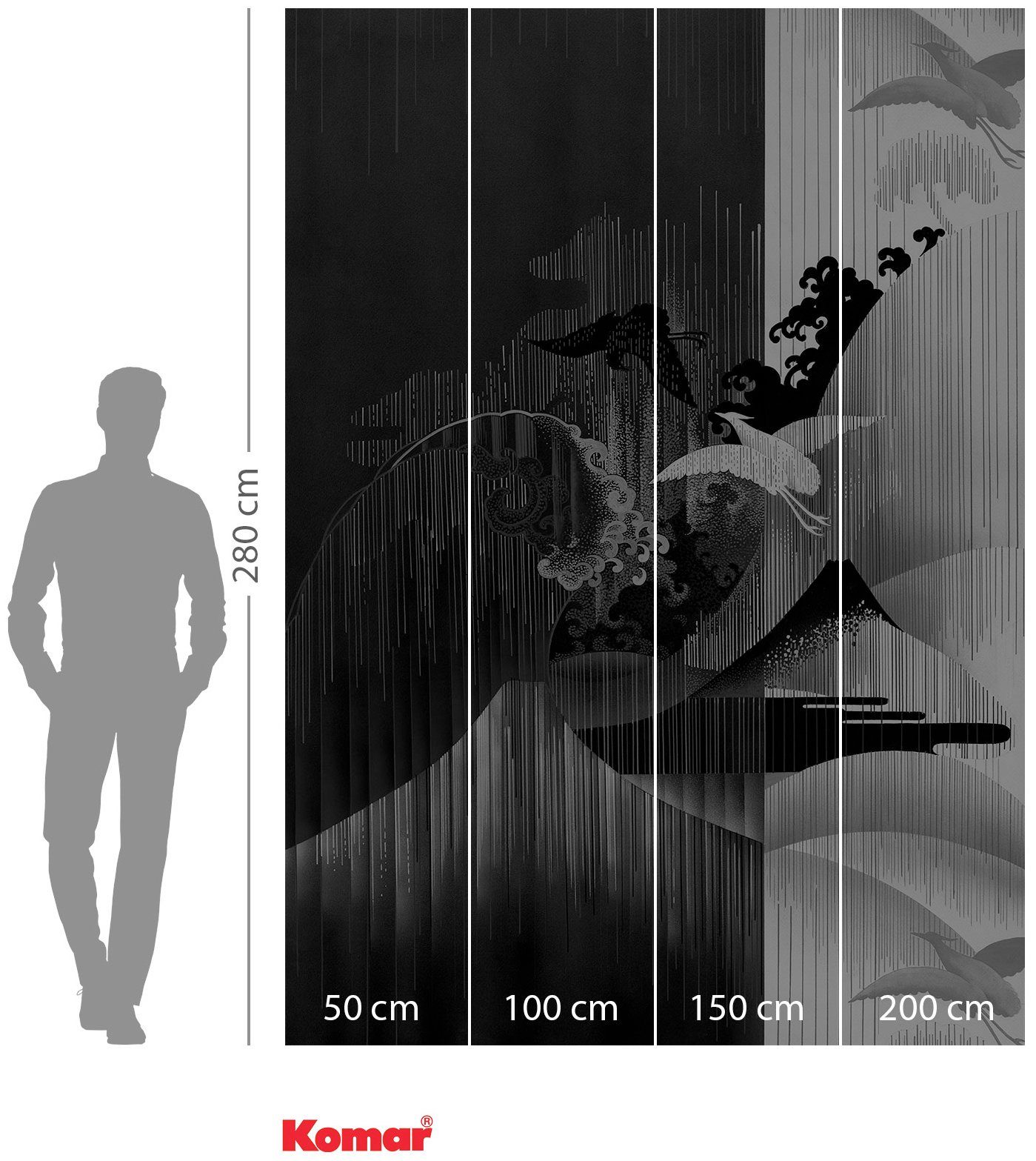 Komar Vliesbehang Digitale print vlies - Yin Yang - Afmeting 200 x 280 cm