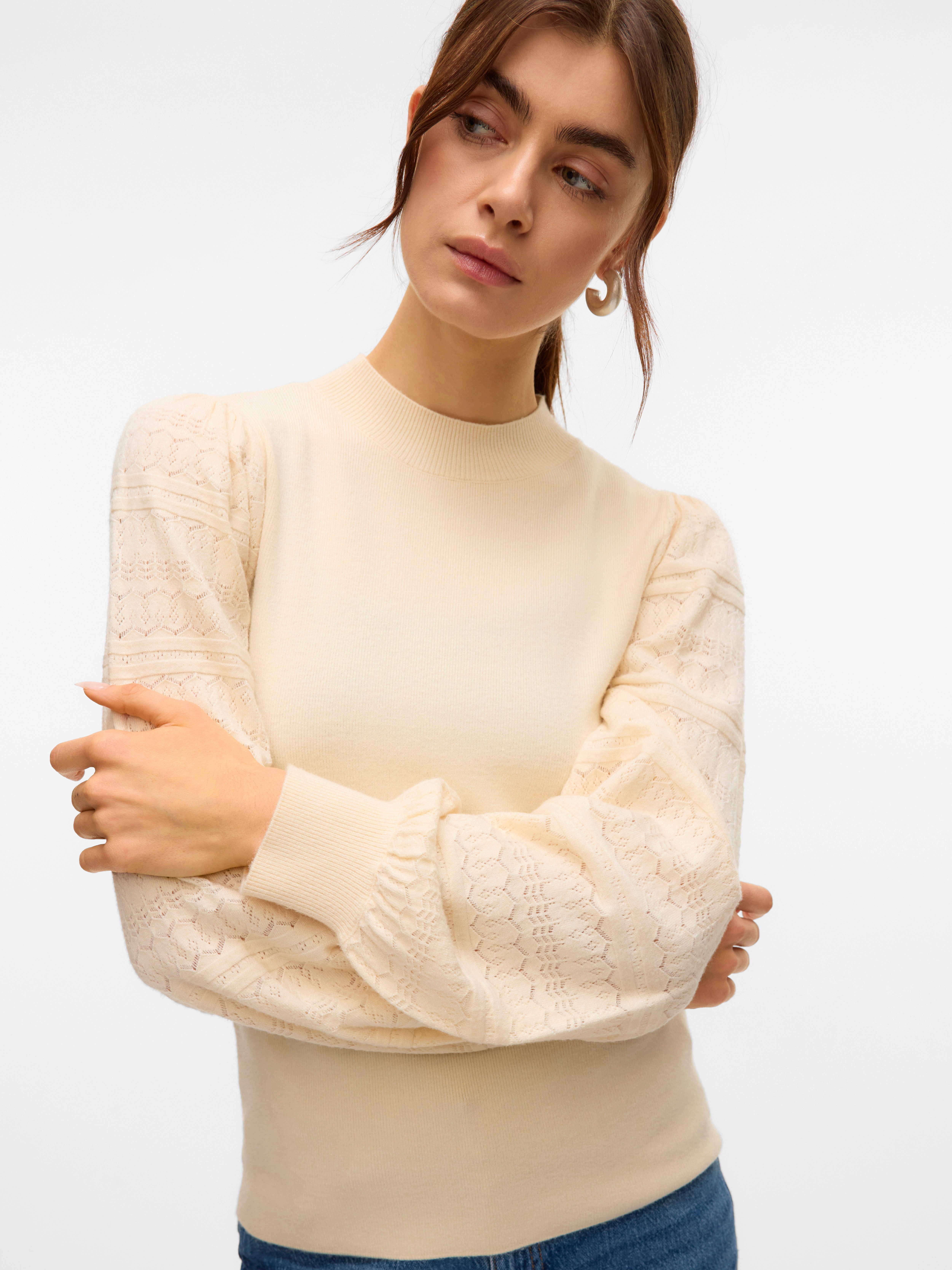 Vero Moda Gebreide trui VMNEWLIMONE LS HIGHNECK PULLOVER BOO