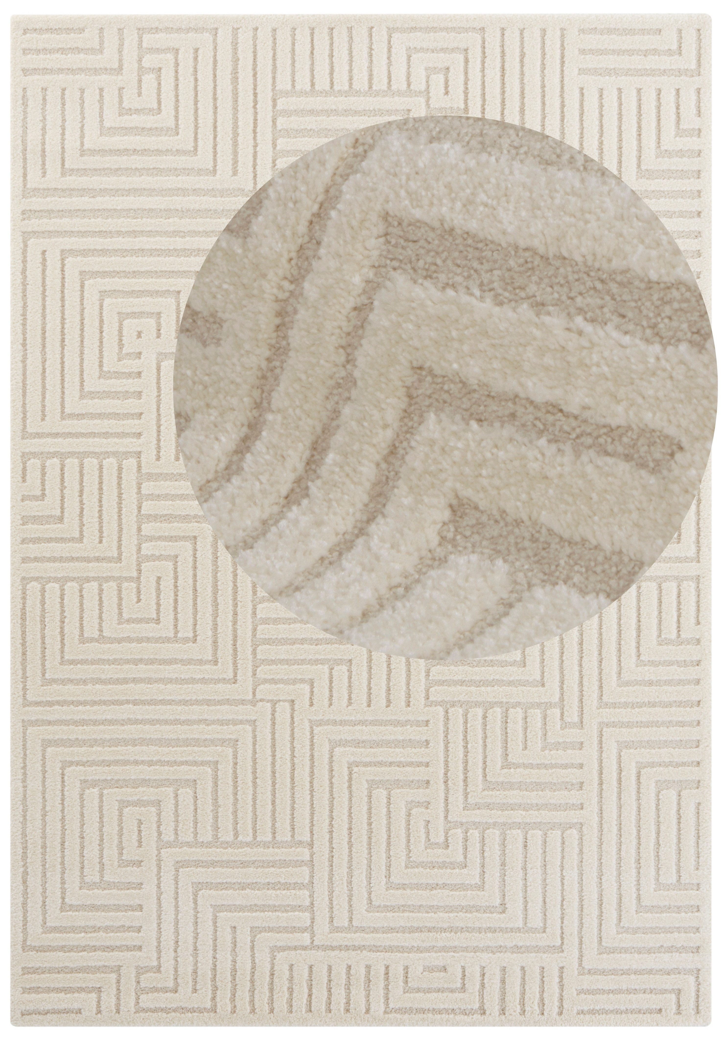 ELLE DECORATION Design-vloerkleed Manipu Zachte korte pool, reliëfeffect, modern, zacht, woonkamer