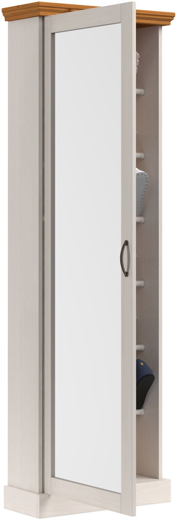 Home affaire Schoenenkast Selma met spiegelt deur en 6 schoenrijen, breedte 60 cm, hoogte 180 cm