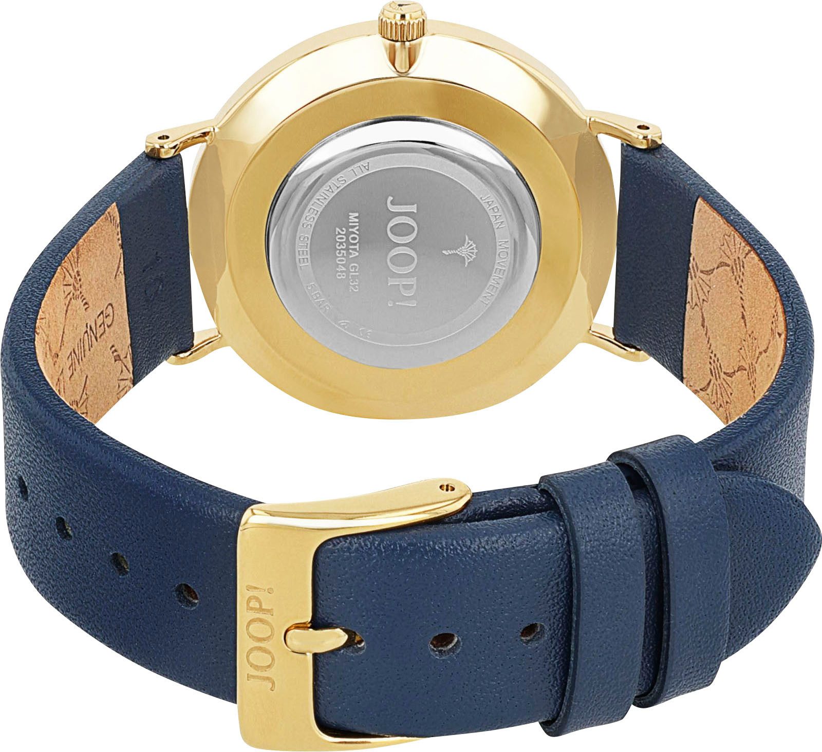 Joop! Kwartshorloge Polshorloge, dameshorloge, analoog, leren armband