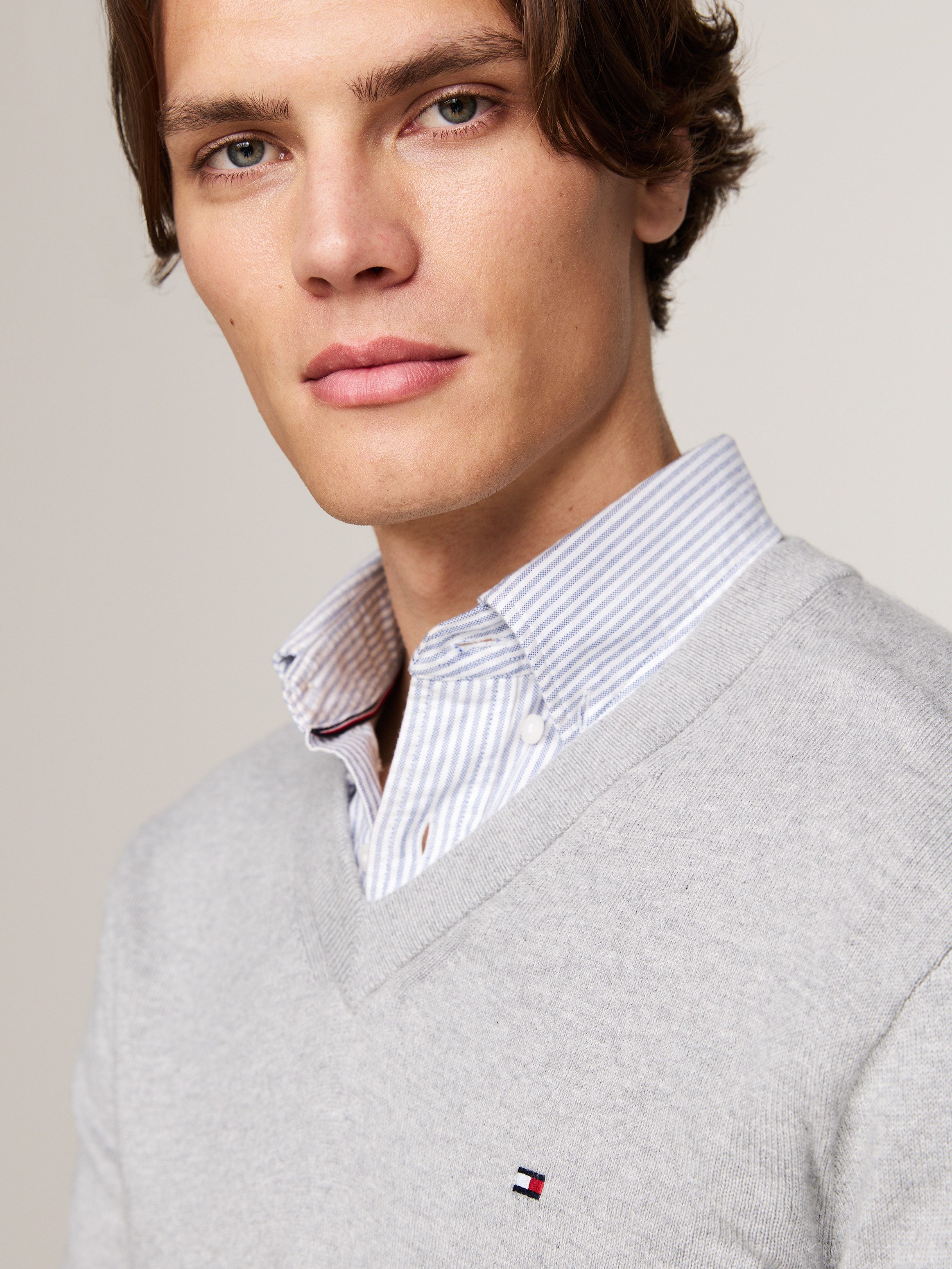 Tommy Hilfiger Trui met V-hals PIMA ORG CTN CASHMERE V NECK