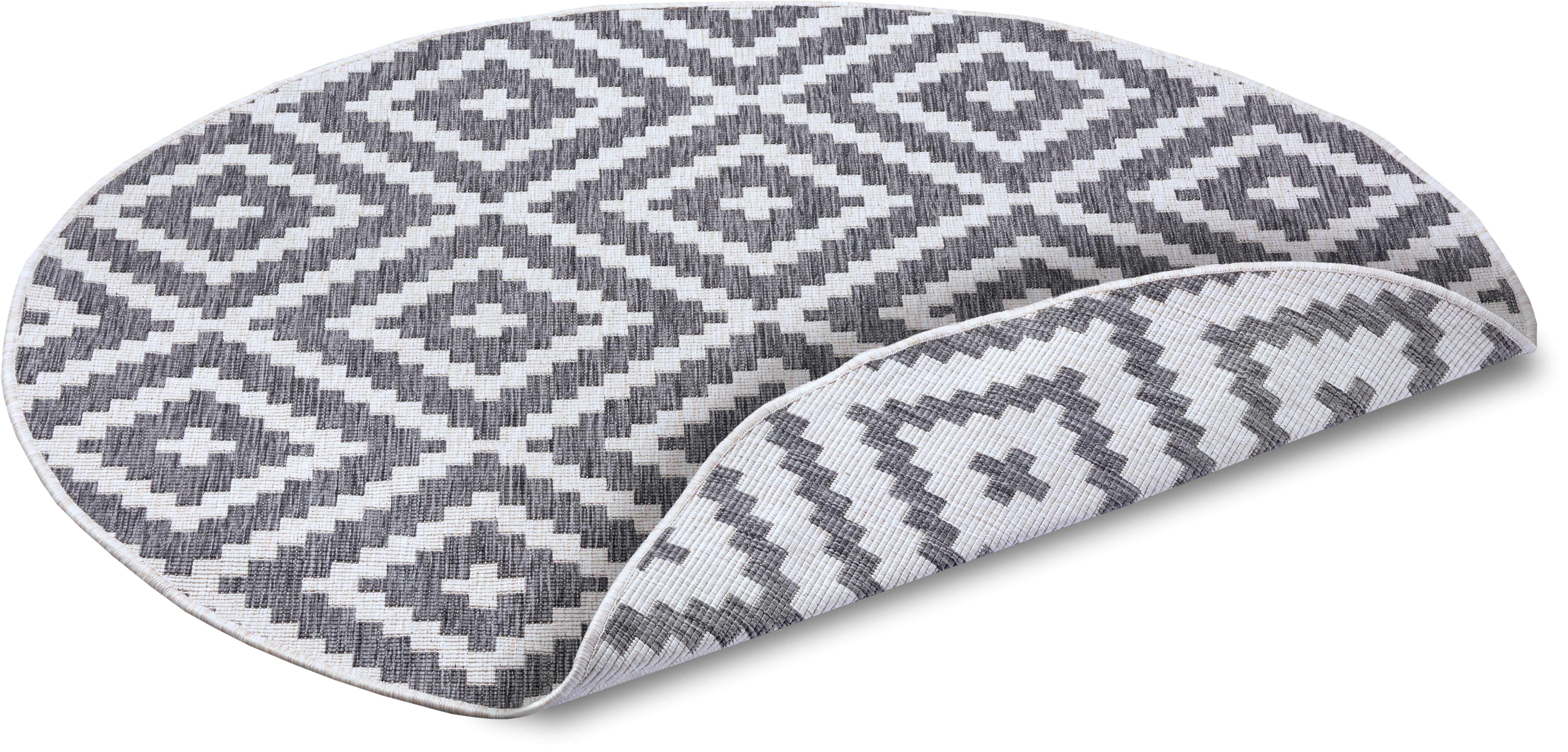 my home Vloerkleed Ronda tweezijdig te gebruiken kleed Sisal-look, platweefsel, in- en outdoor, geometrisch boho design
