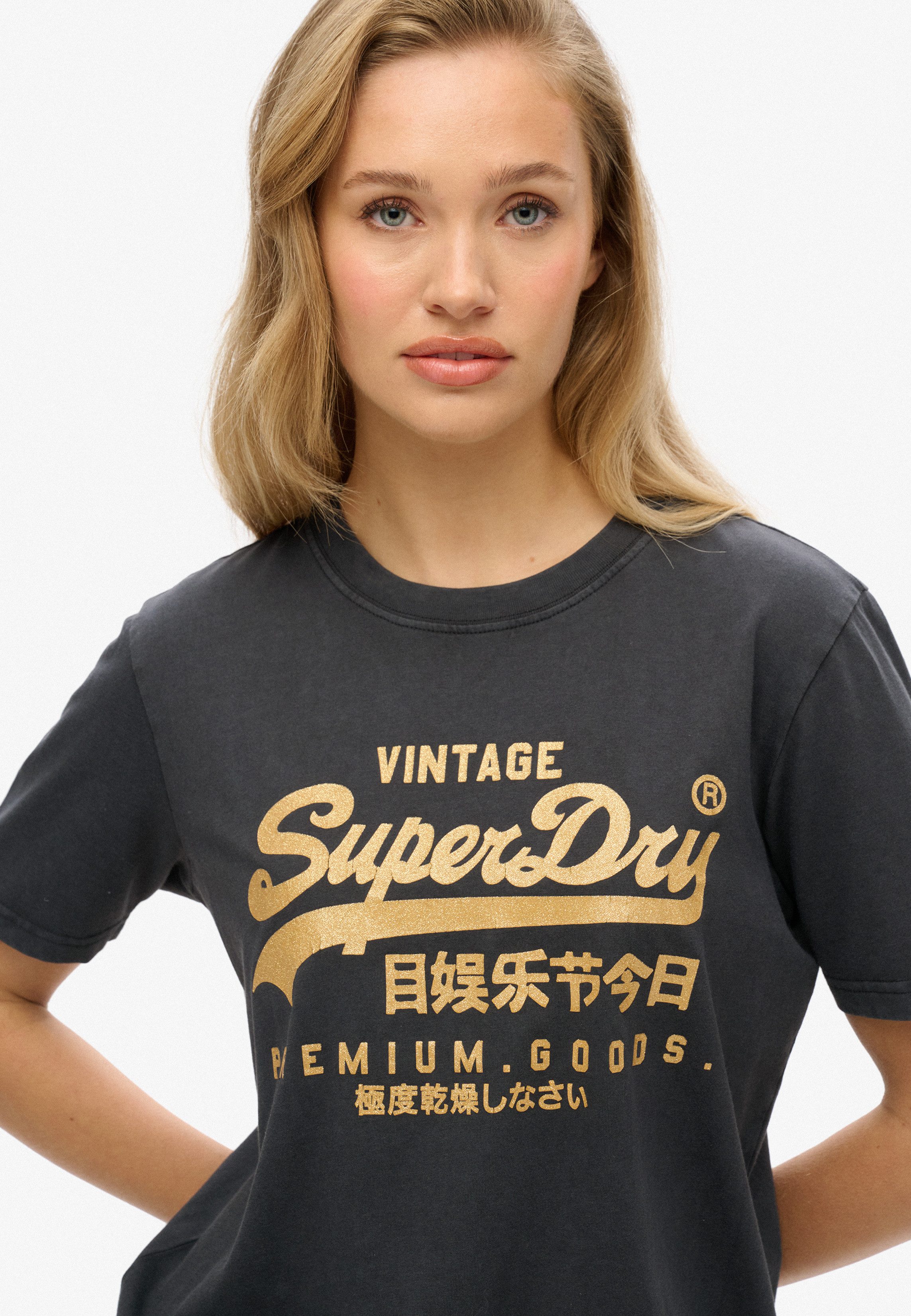 Superdry Shirt met korte mouwen VL METALLIC RELAXED TEE