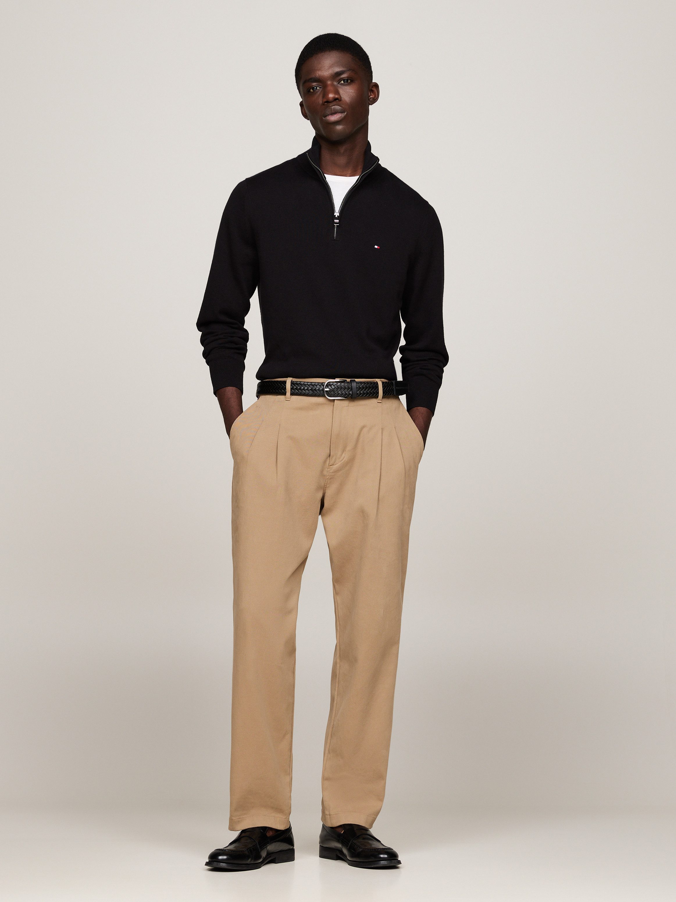 Tommy Hilfiger Schipperstrui PIMA ORG CTN CASHMERE ZIP MOCK