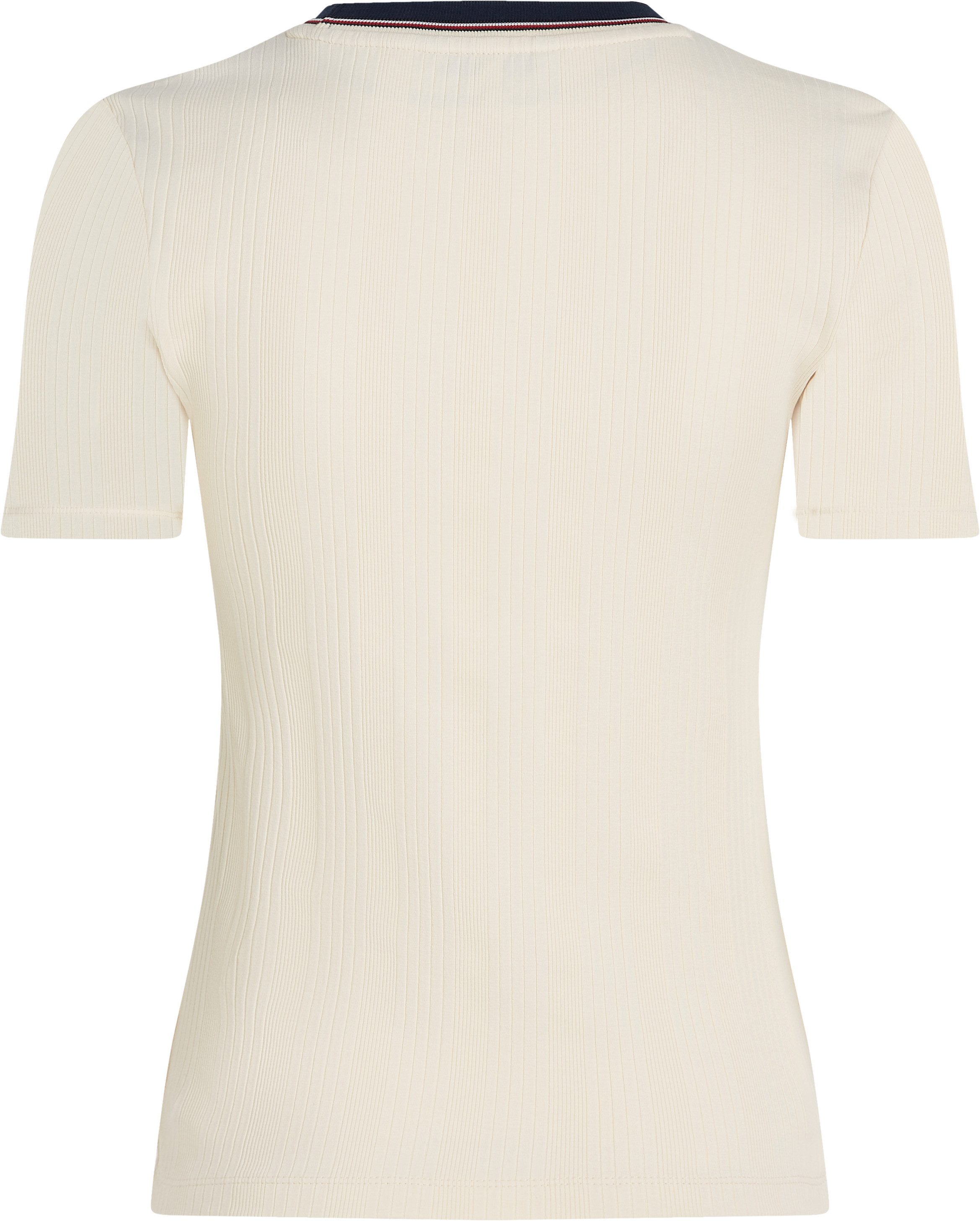 Tommy Hilfiger T-shirt RWB SLIM TEE SS C-NK met contrastdetails, structuur
