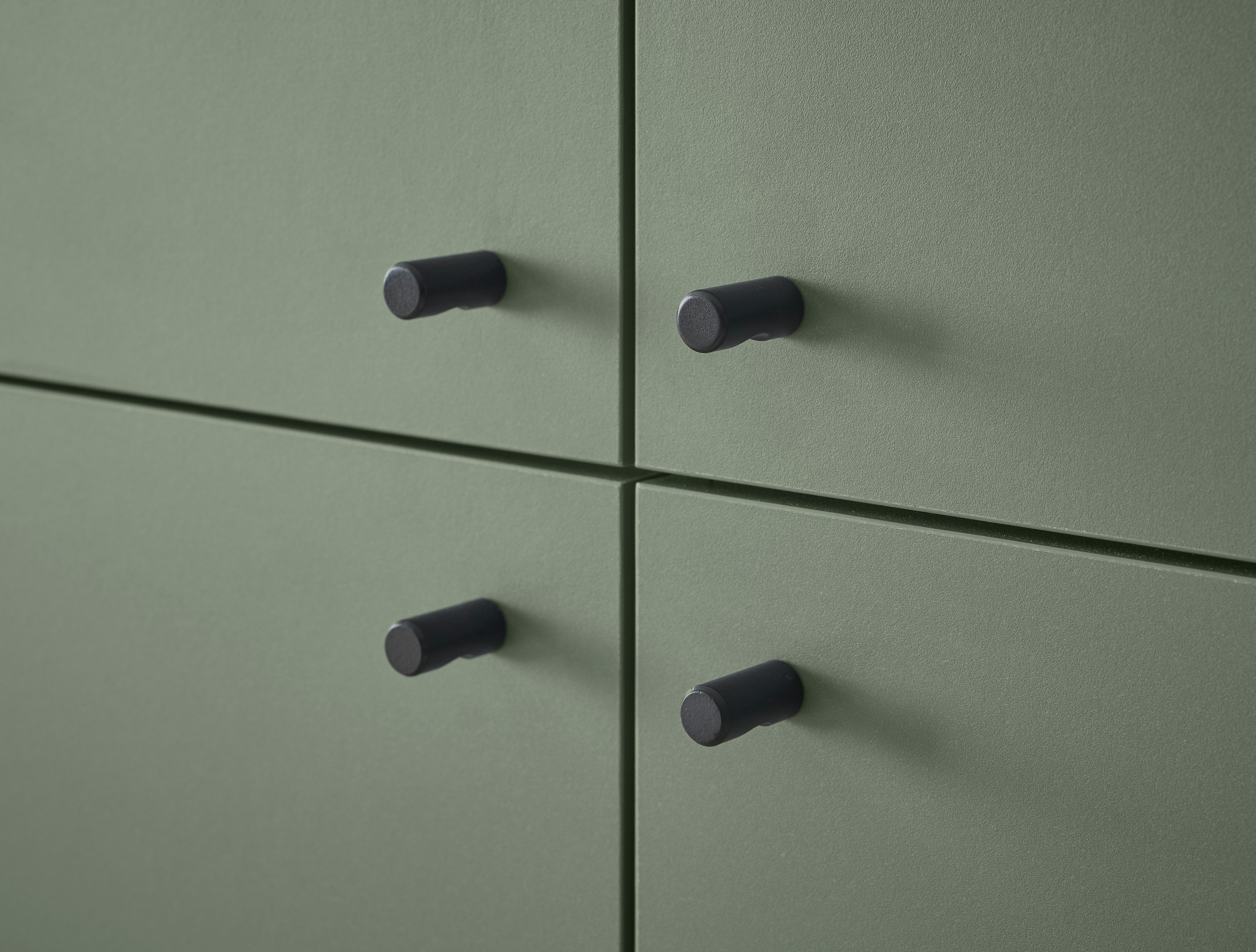 INOSIGN Wandmeubel MAVAS in moderne trendkleur, handgrepen van metaal (zwart), breedte 324 cm (set, 4-delig)