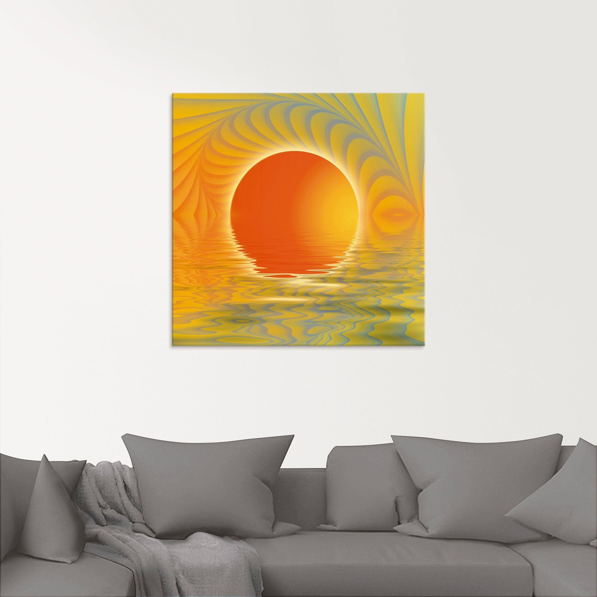 Artland Print op glas Abstracte zonsondergang