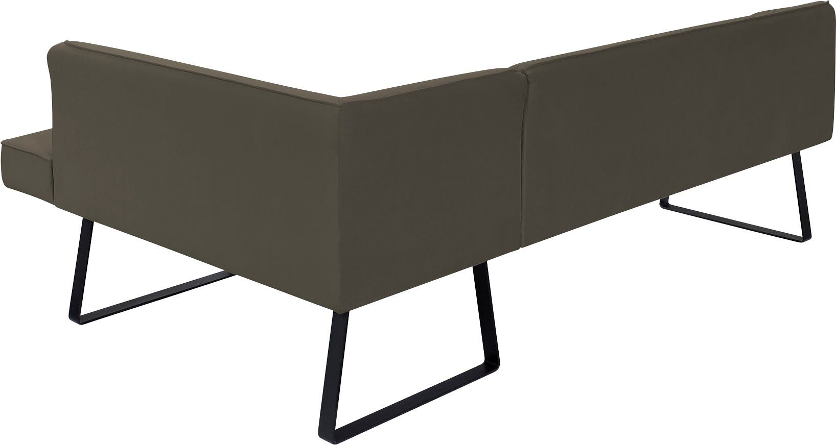 exxpo - sofa fashion Hoekbank Americano met opstaande naad en metalen poten, bekleding in verschillende kwaliteiten