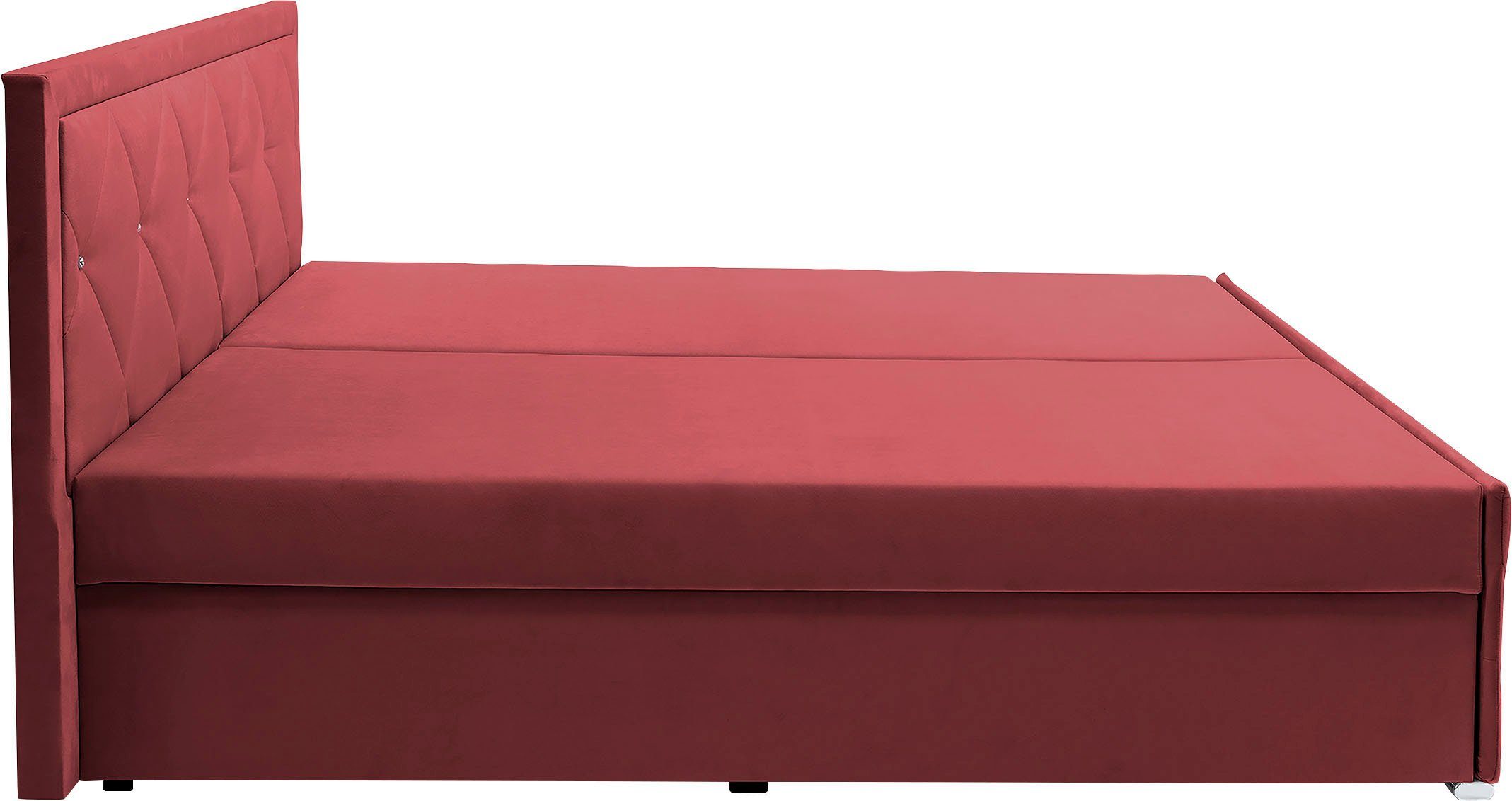 Leonique Boxspring Alfie, bestseller! Inclusief bedlade & topper Optioneel met knoopstiksels of strassstenen, H2, H3 en H4 verkrijgbaar