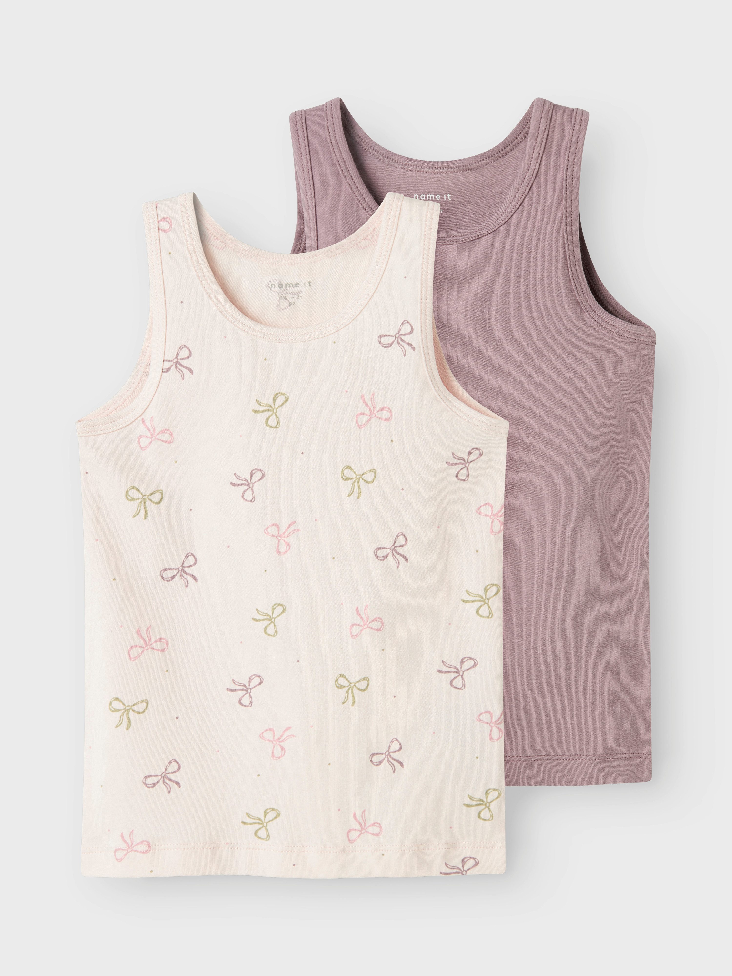 Name It Hemd NMFTANK TOP 2P BARELY PINK BOW NOOS (set, 2 stuks)