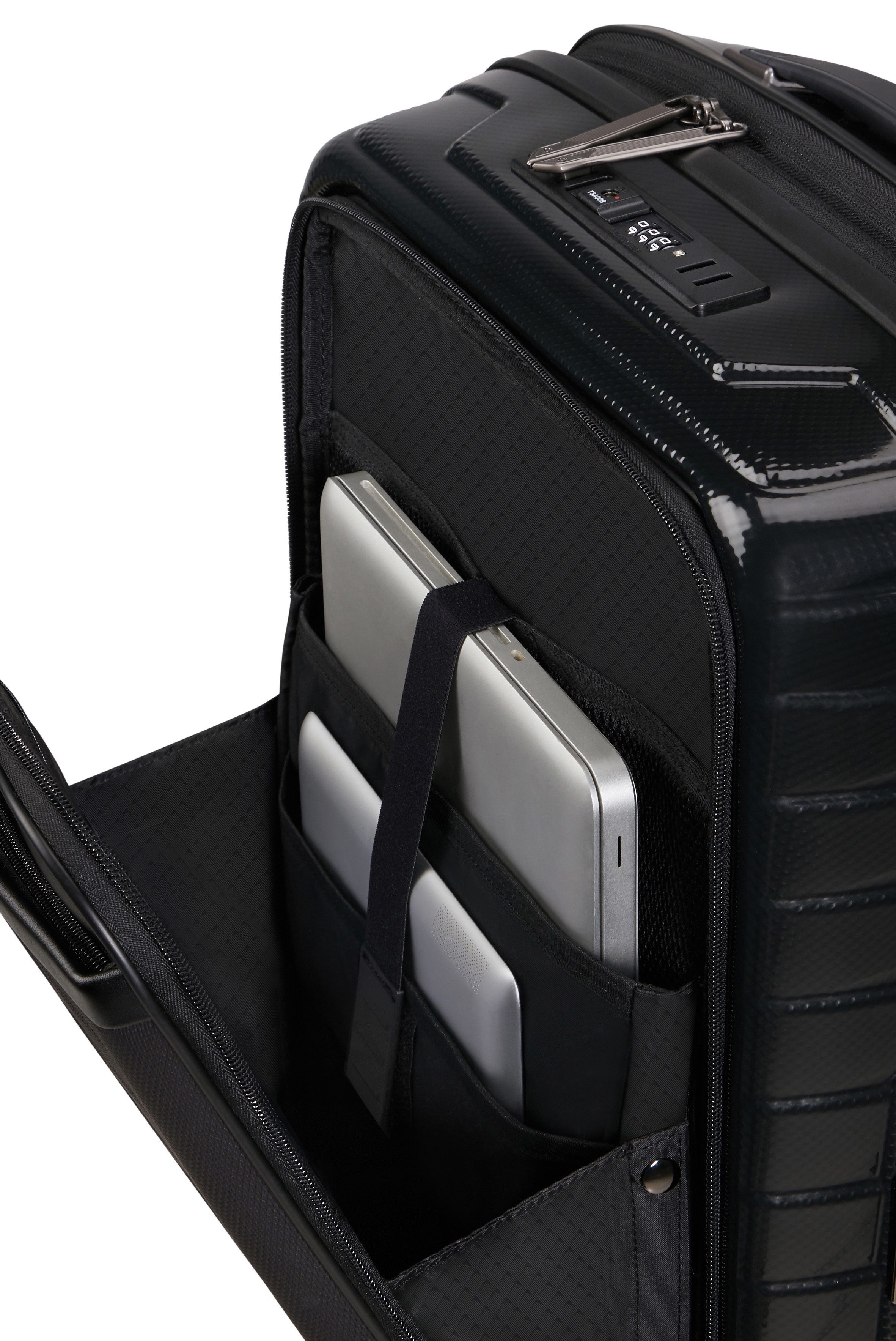 Samsonite Hardshell-trolley PROXIS 55 EXP easy access Handbagage harde koffer volumevergroting laptopvak