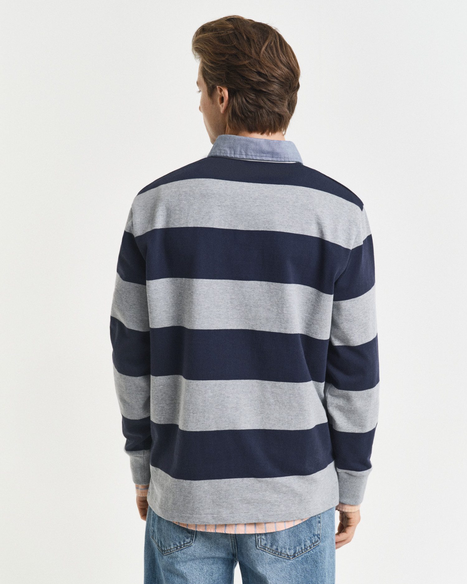 Gant Poloshirt met lange mouwen REG CHAMBRAY STRIPE HEAVY RUGGER