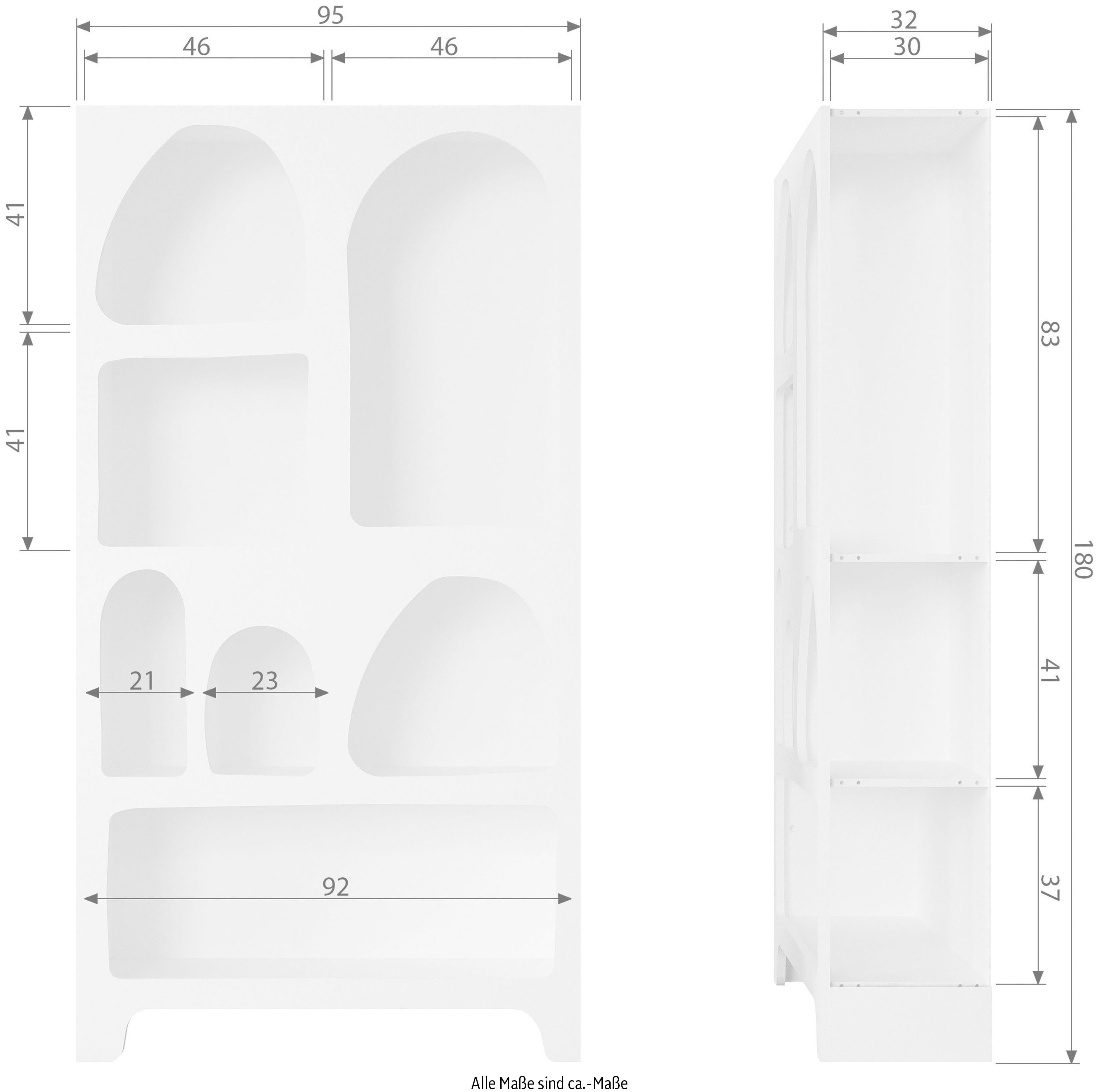 WOOOD Rek Caz Staande plank van multiplex, breedte 95 cm x hoogte 180 cm