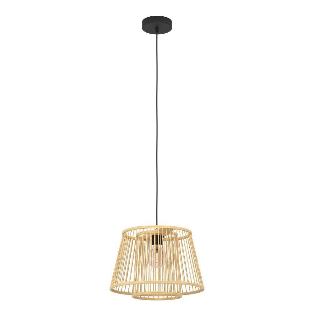 EGLO Hykeham Hanglamp E27 Ø 38 cm Zwart-Hout