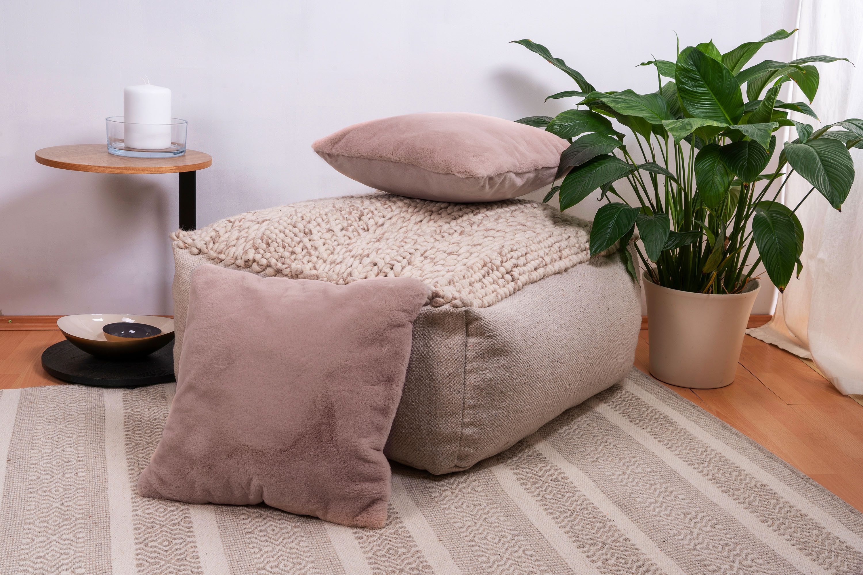 Kenda Sand Vachtkussen Decoratiekussens Aimee 625 2-pack Kussen inclusief vulling met pluizige stofhoes (1 stuk)