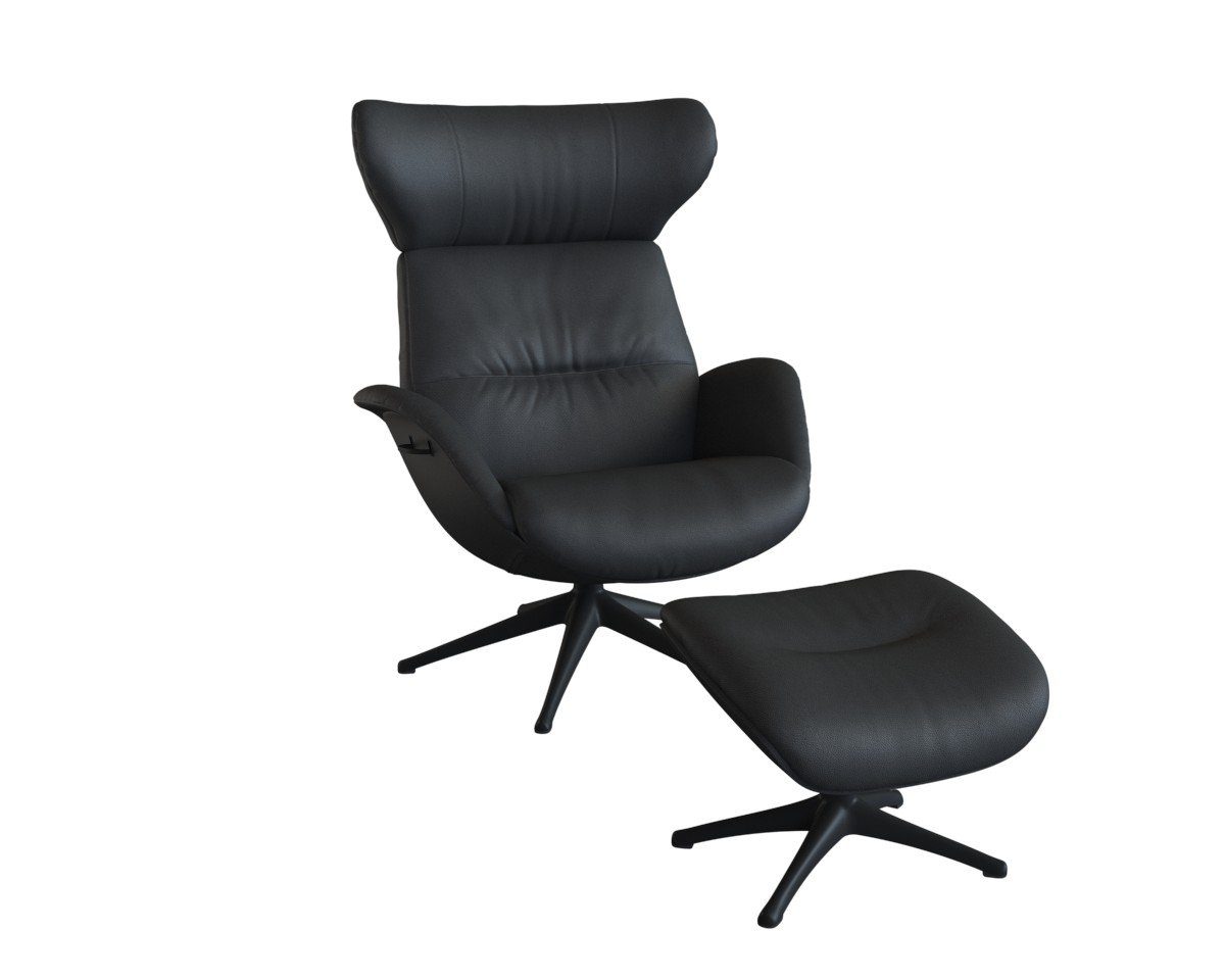 FLEXLUX Relaxfauteuil Relaxchairs More Eersteklas comfort, rug- en hoofdsteunverstelling, draaibaar, zwarte voet