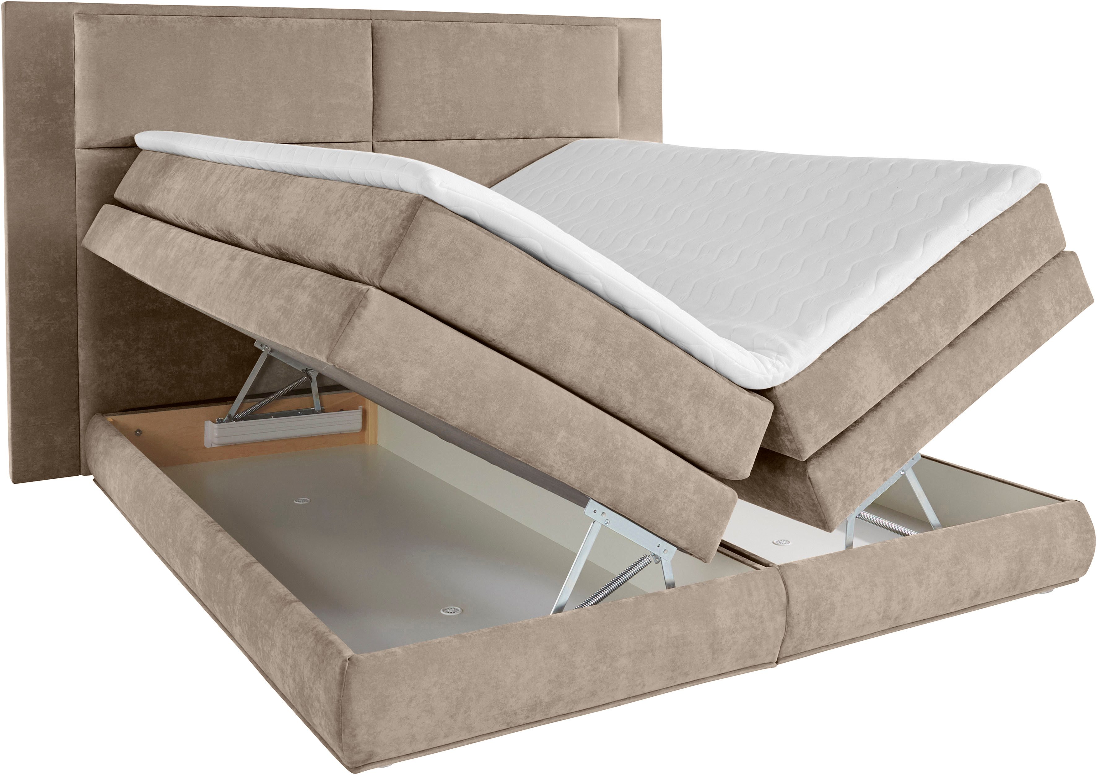 COLLECTION AB Boxspring Copenhagen inclusief bedkist, topmatras, naar keuze met ledverlichting