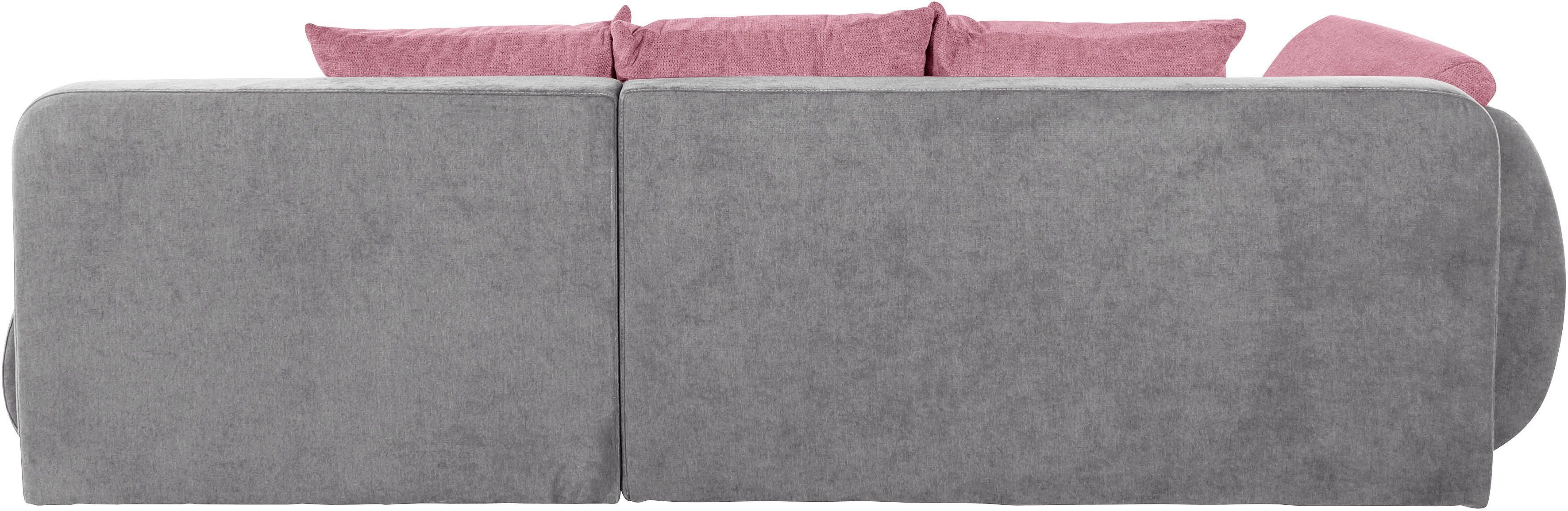 INOSIGN Hoekbank Imola, elegant en modern, actuele stiksels in de zitting, comfortabel, L-vorm