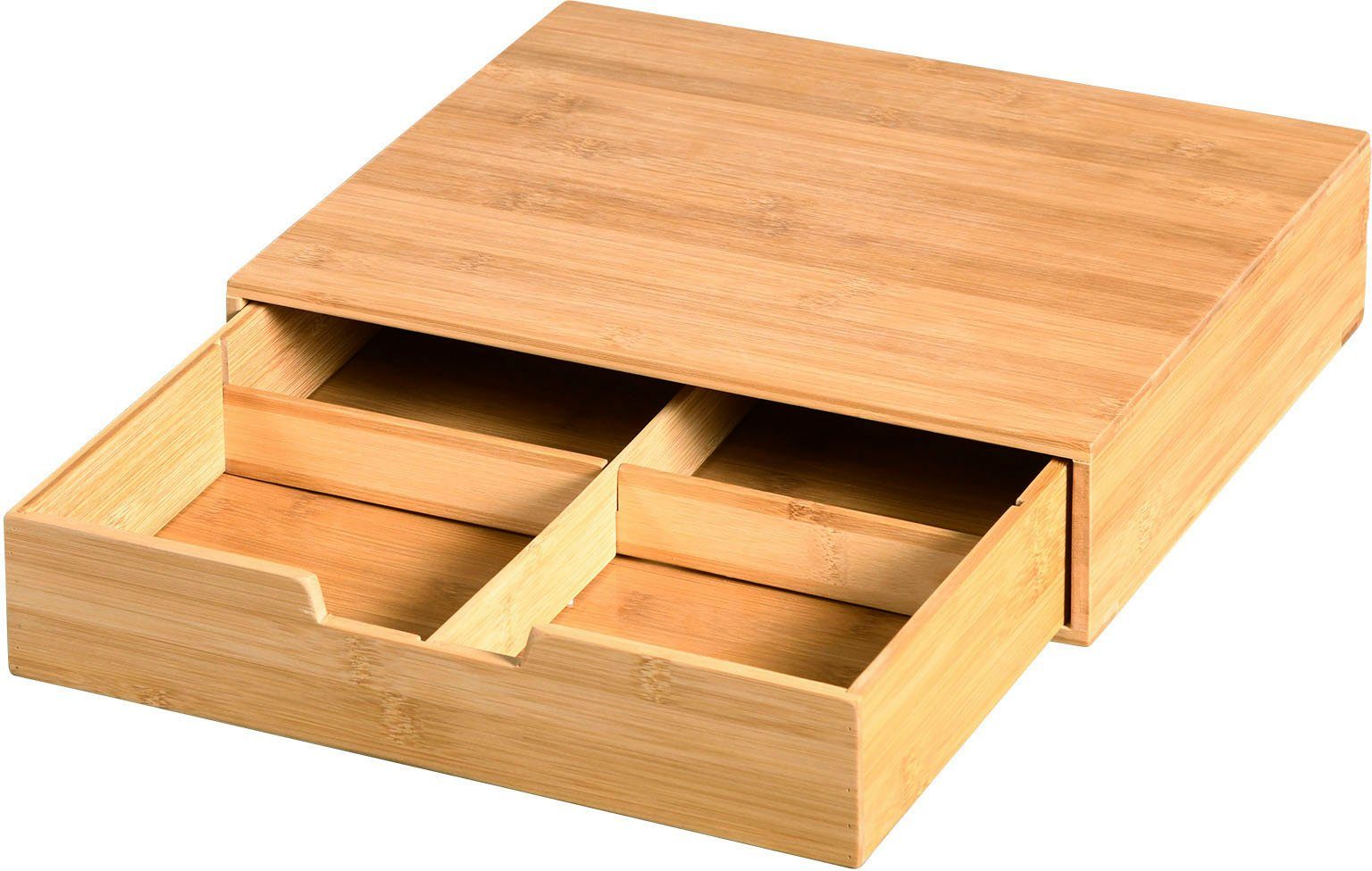 KESPER for kitchen & home Theedoos met uittrekbare lade, van fsc gecertificeerd bamboe (1-delig) toebehoren bruin