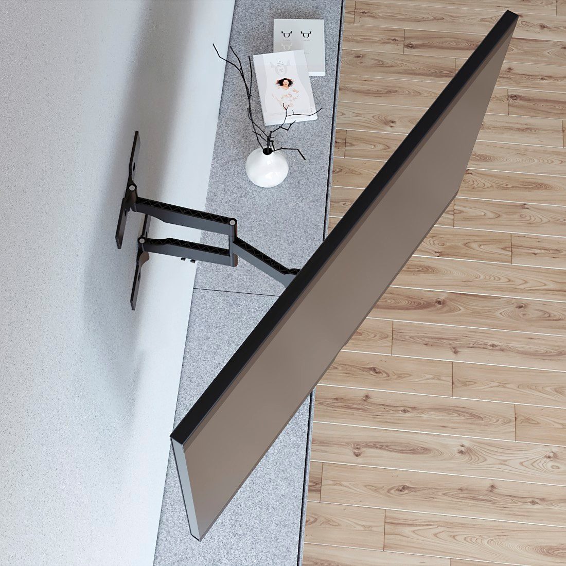 Hama Tv-wandhouder Beugel, draaibaar, kantelbaar, extra plat van 81 - 165 cm (32"- 65")
