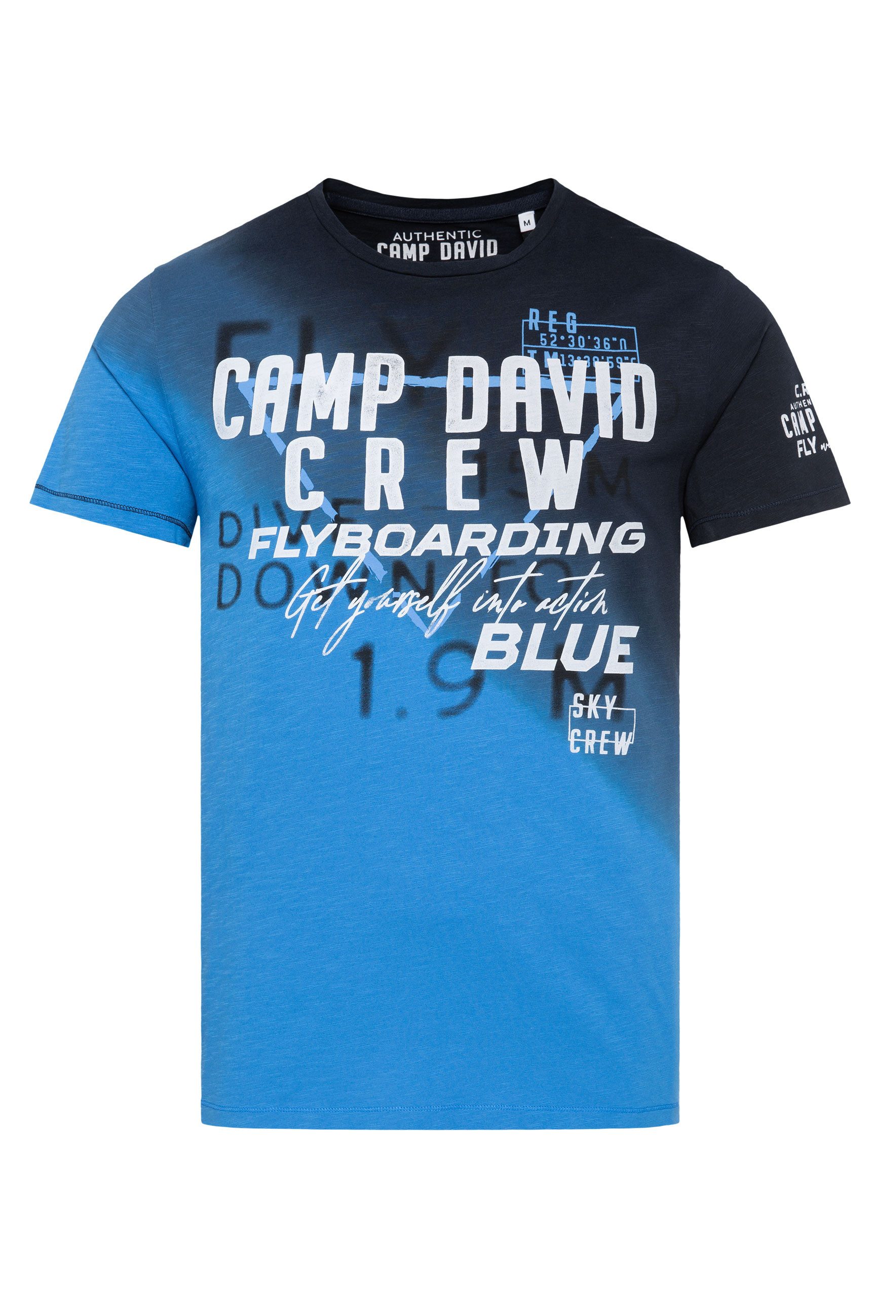CAMP DAVID T-shirt met logo kunstwerk