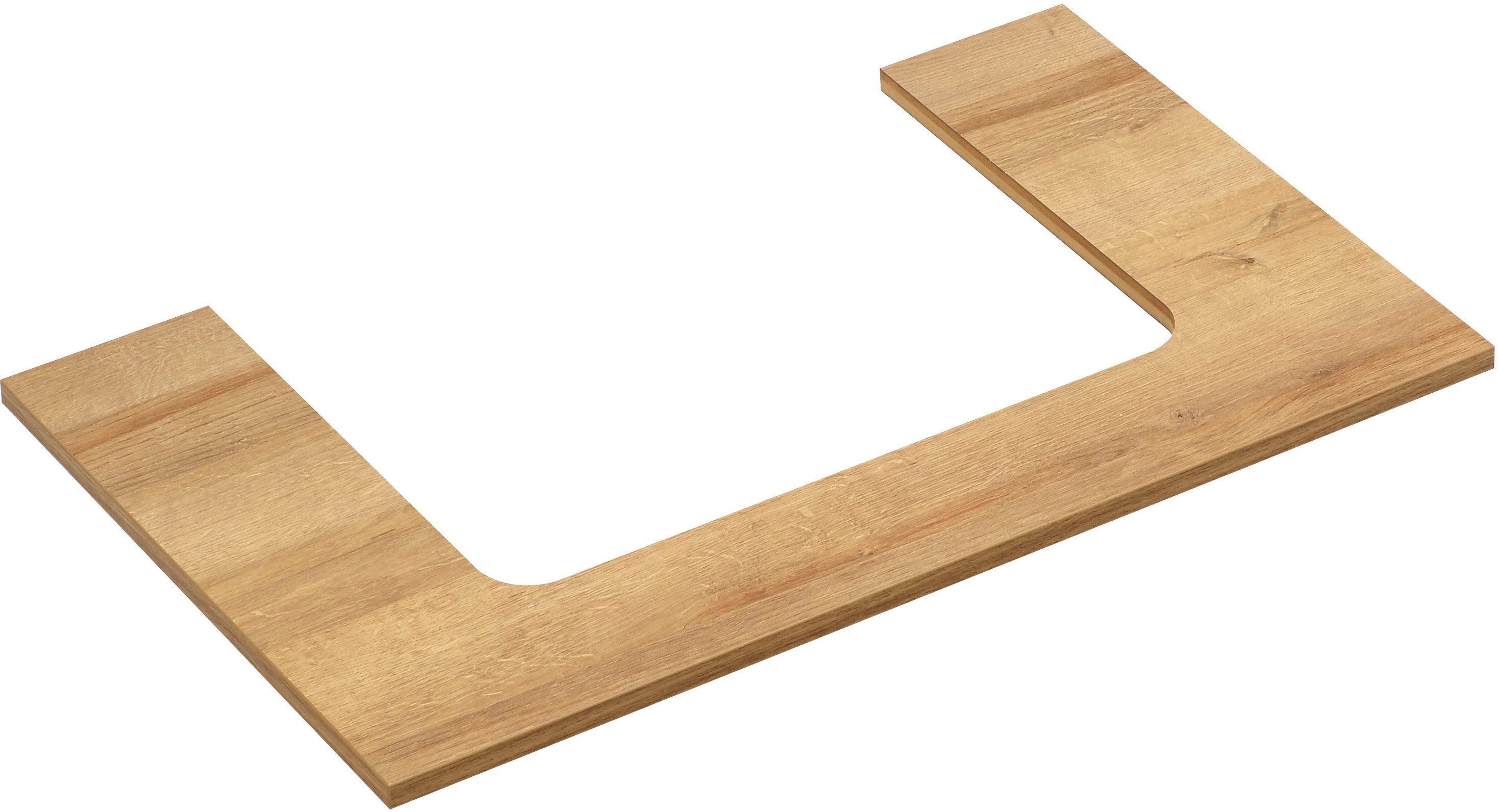 Saphir Badkamerserie Quickset 5-delig, keramische opzetwastafel en LED-spiegelkast Halfhoge kast, onderkast, hangend kastje, inclusief deurdemper, 7 deuren (7-delig)