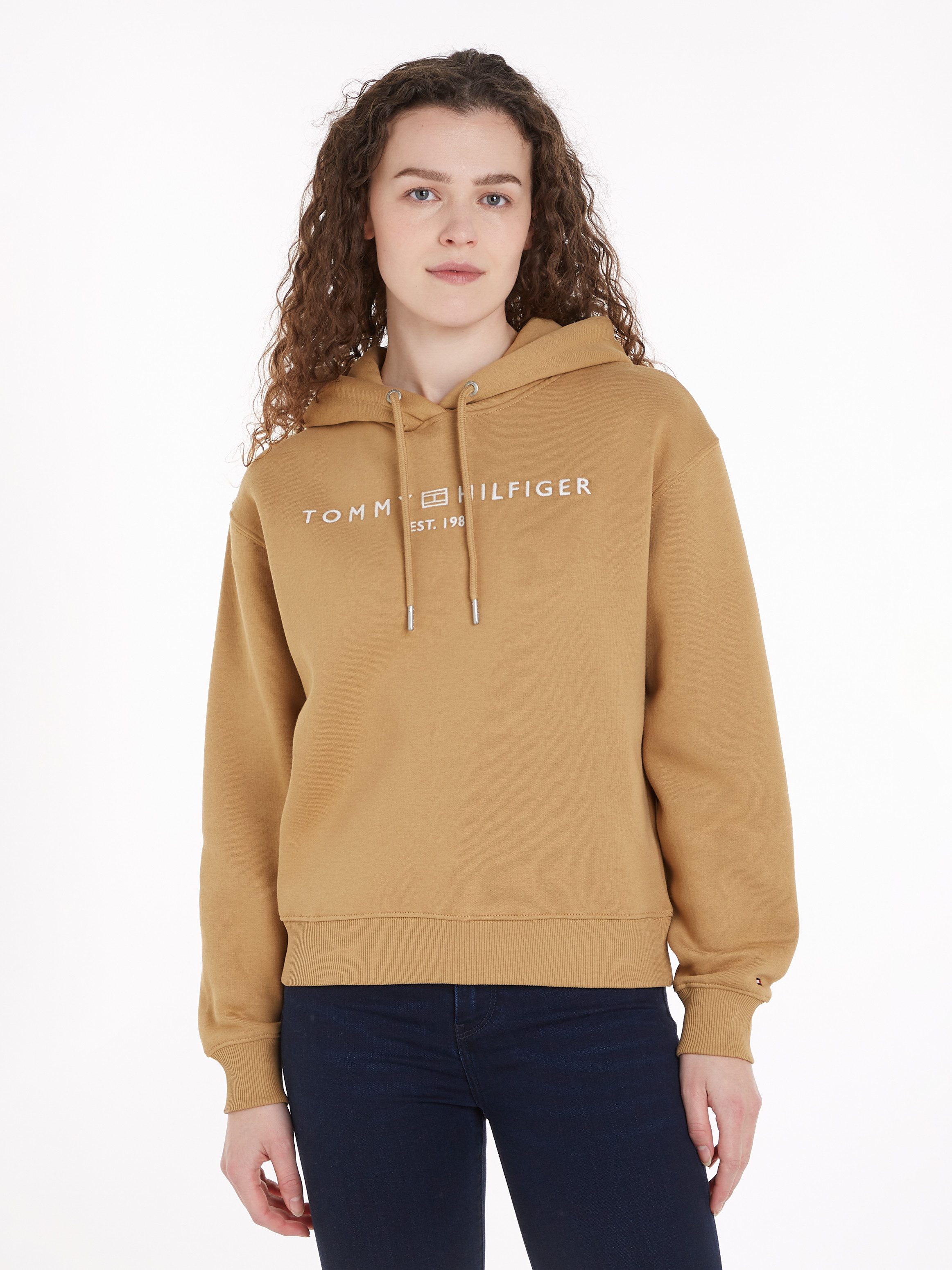 Tommy Hilfiger Hoodie MDRN REG CORP LOGO HOODIE met geborduurd logo-opschrift