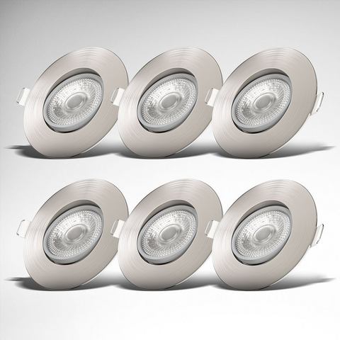 B.K.Licht Led-inbouwlamp BK_EL1285 6er Set LED Einbauspots, Schwenkbar, Dimmbar, Ultra Flach (6 stuk