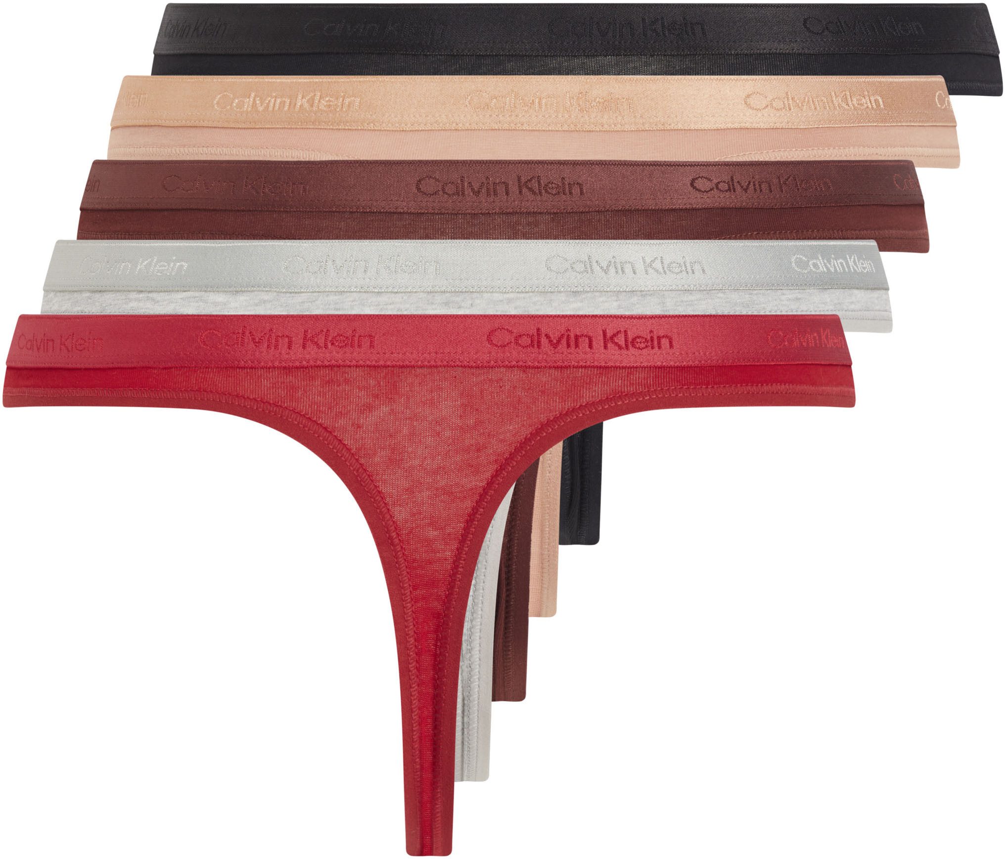 Calvin Klein Stringtanga THONG 5PK met elastische logo-band (5 stuks Set van 5)